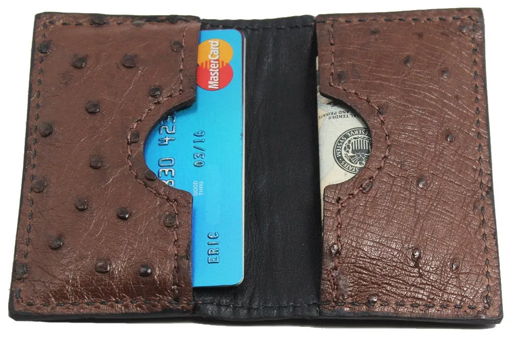 Brown Ostrich Credit Card & Business Card Wallet