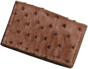 Brown Ostrich Credit Card & Business Card Wallet