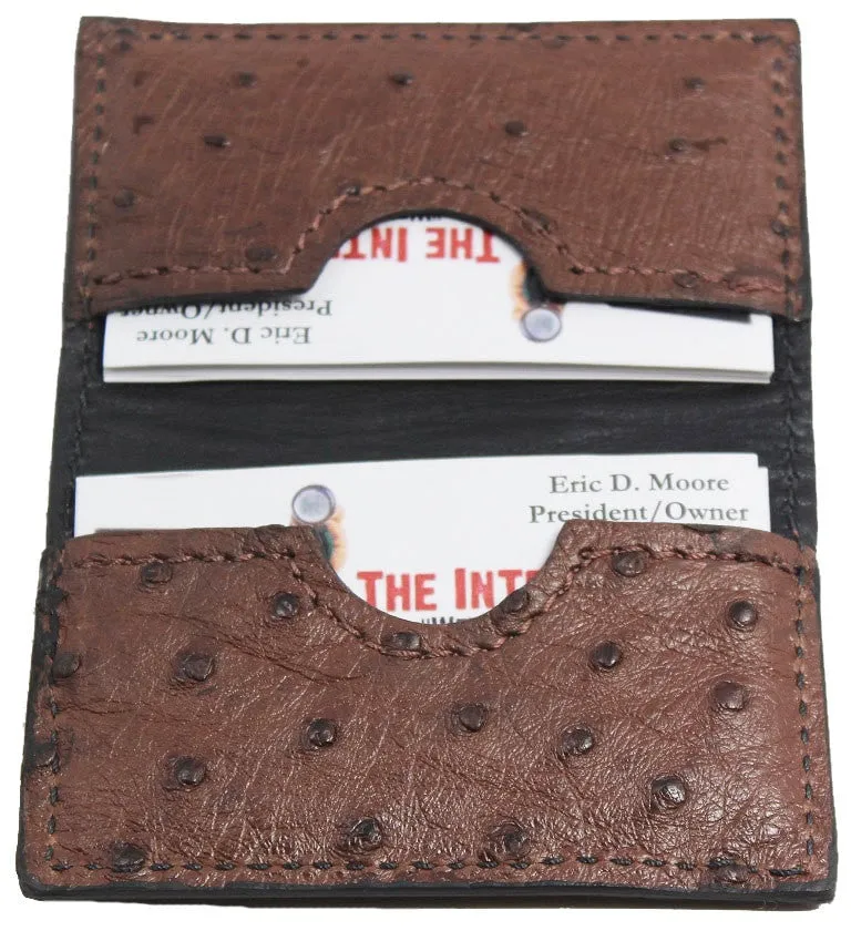 Brown Ostrich Credit Card & Business Card Wallet