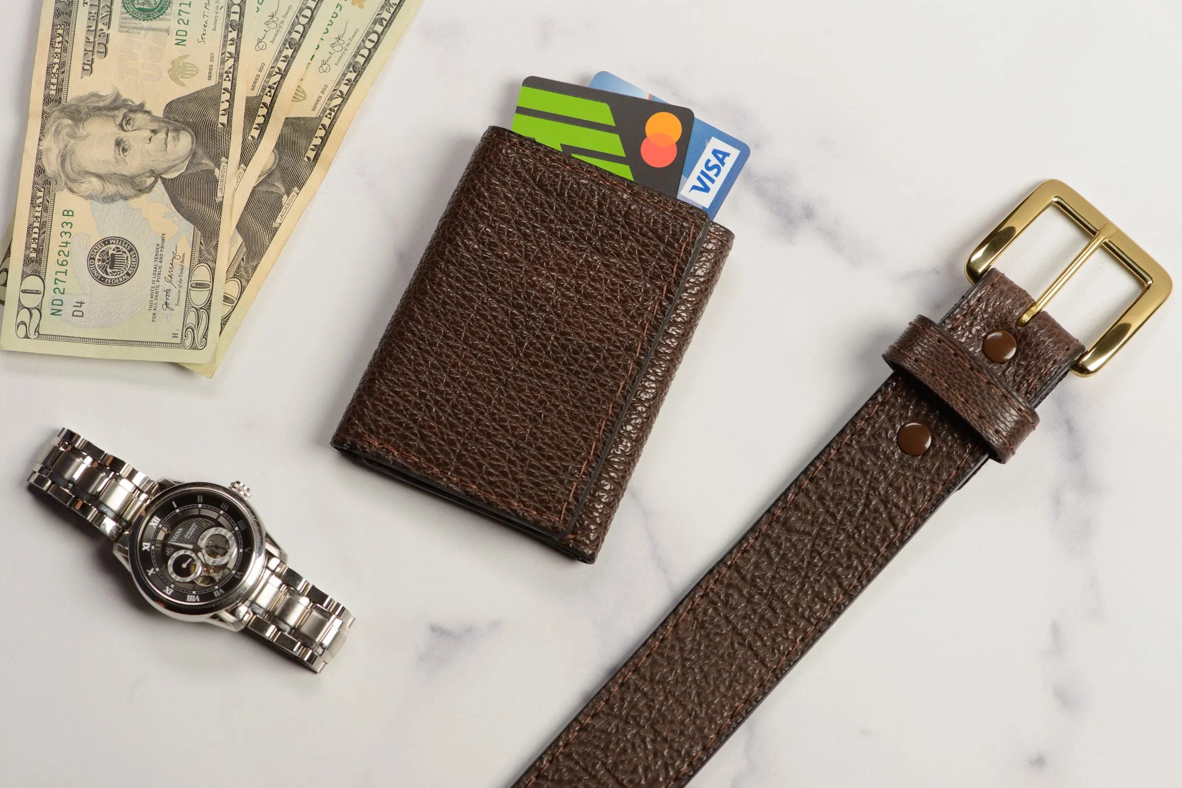Brown Shark Trifold Wallet