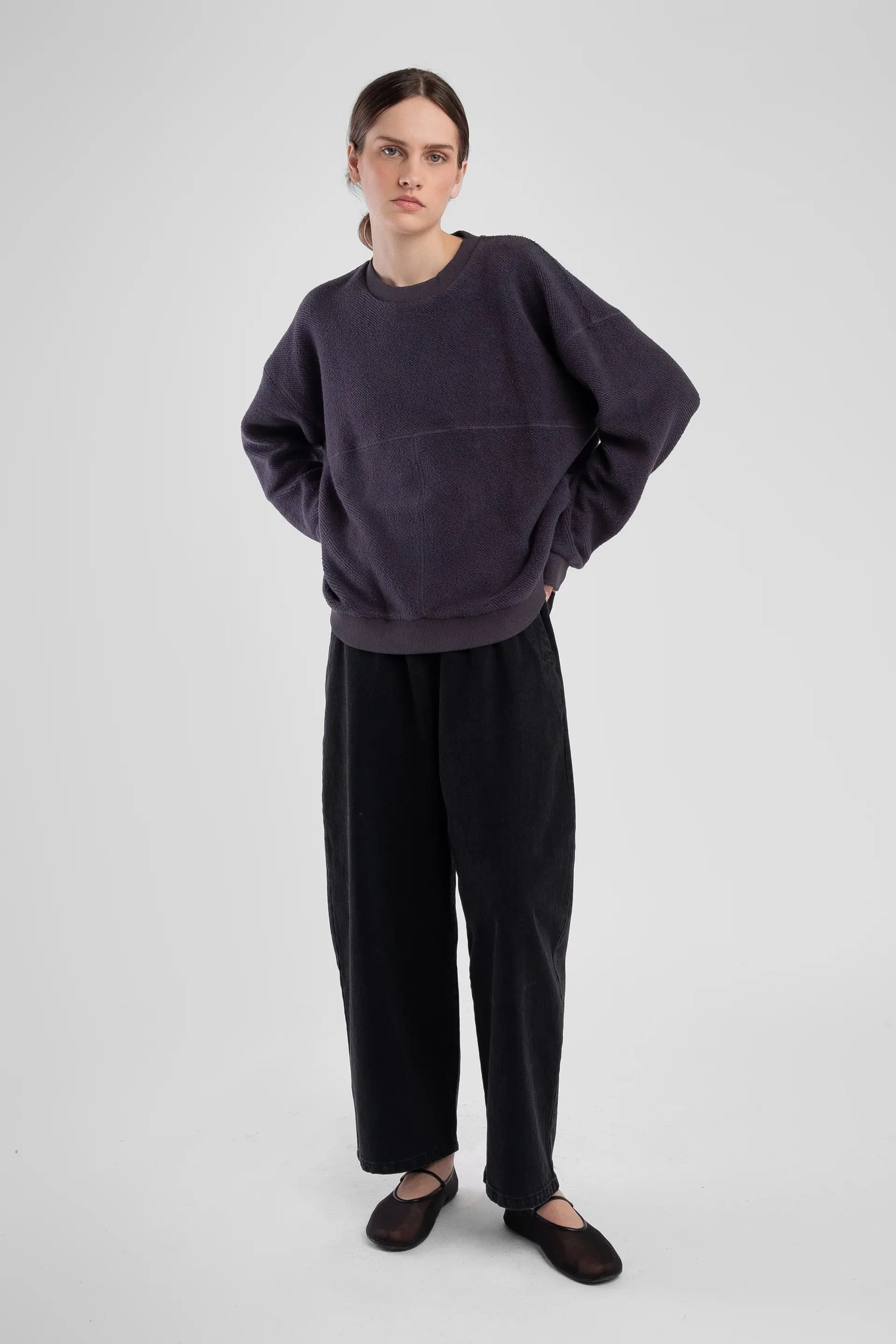 Brushed Terry Sweatshirt | Faded Black