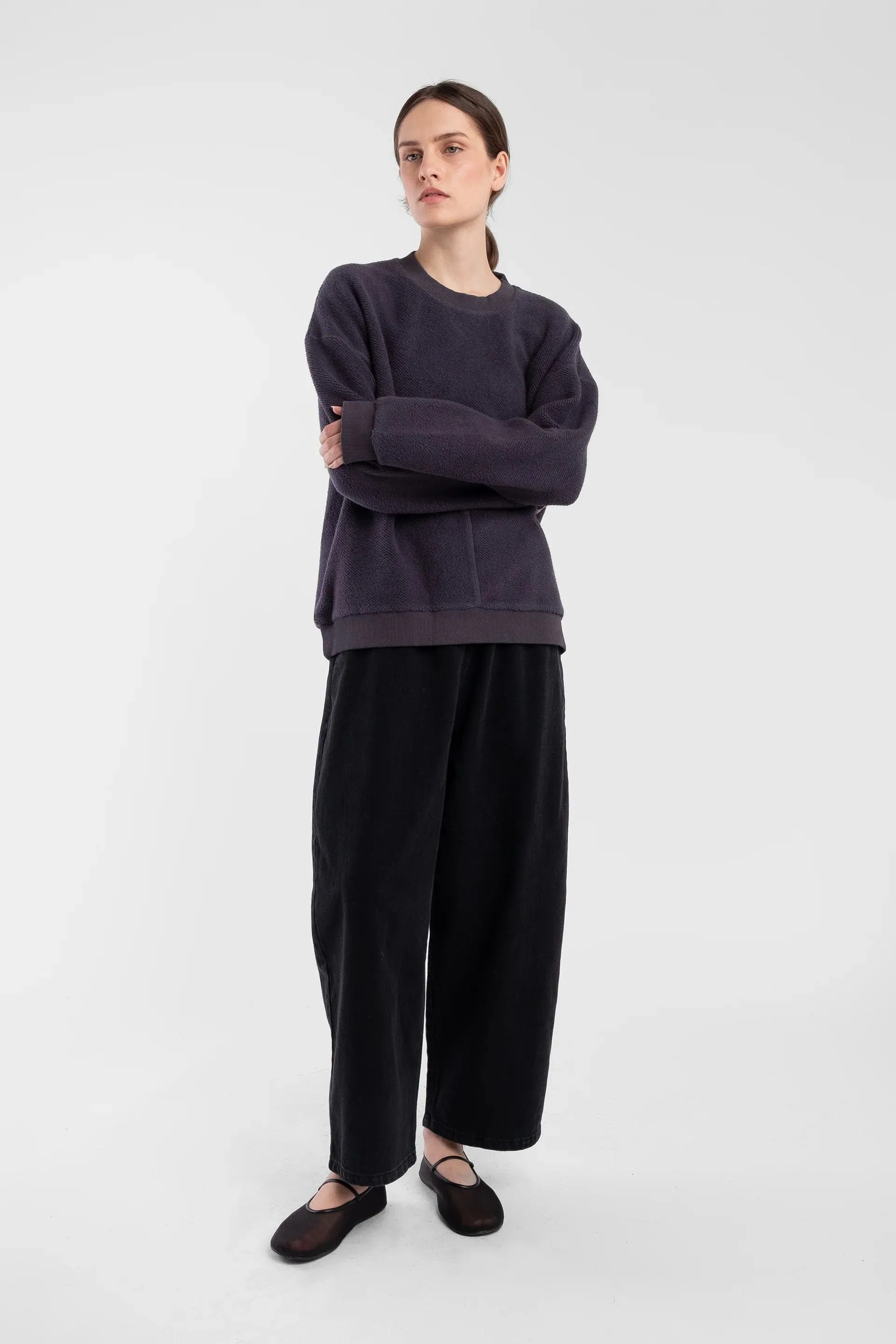 Brushed Terry Sweatshirt | Faded Black