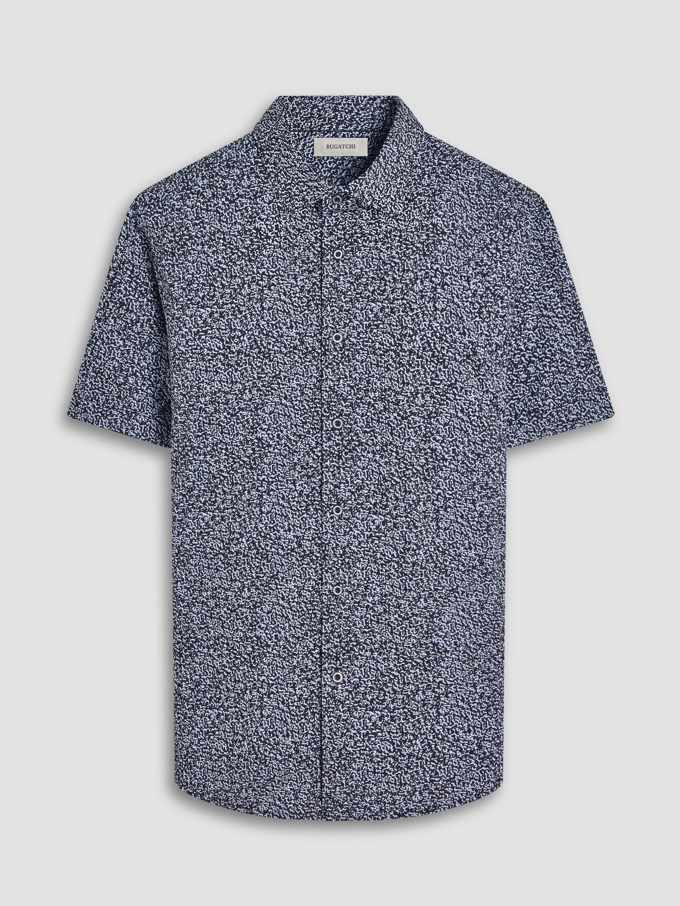 Bugatchi Miles OoohCotton Short-Sleeve Shirt - Black