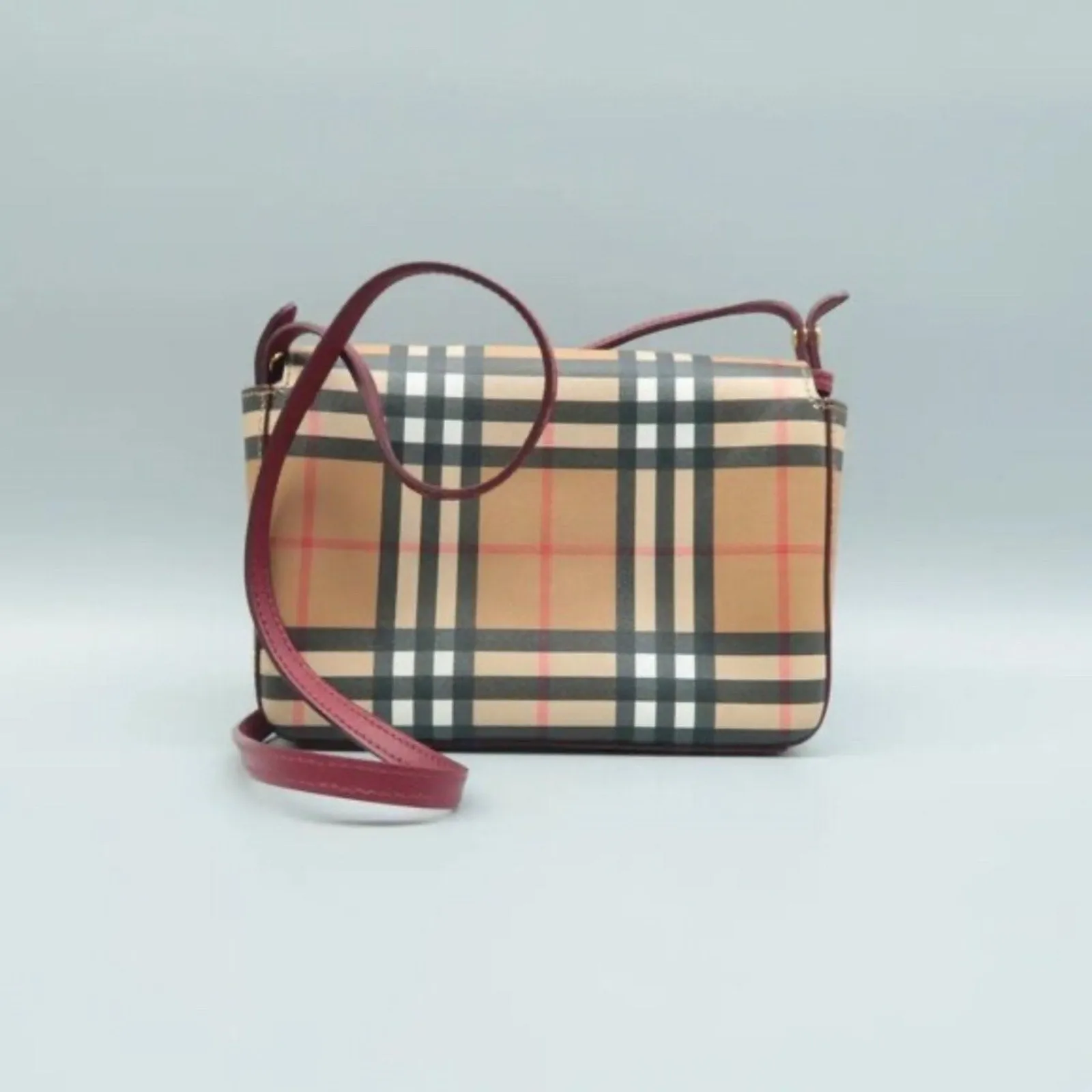 Burberry Hampshire Brown Canvas Shoulder Bag