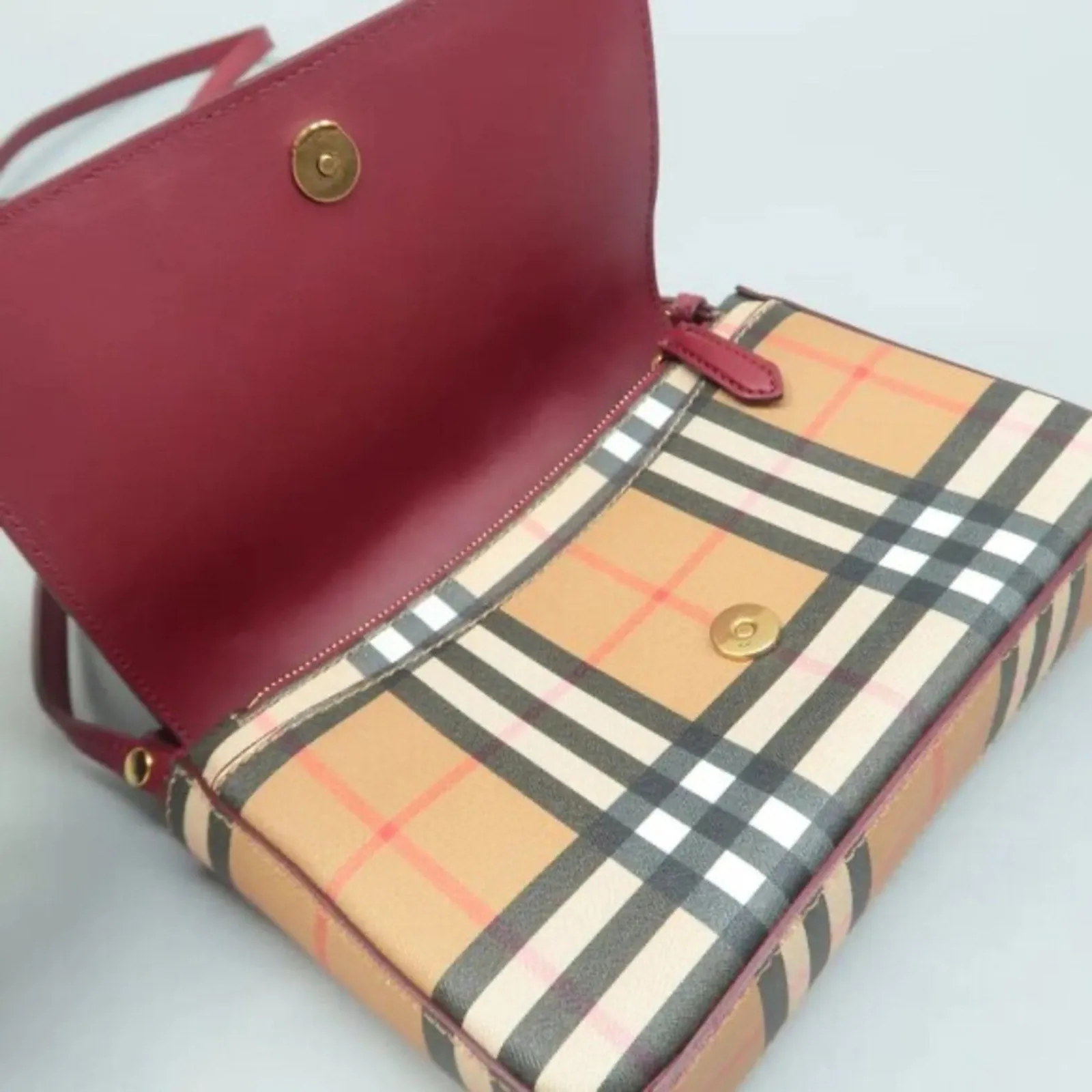 Burberry Hampshire Brown Canvas Shoulder Bag