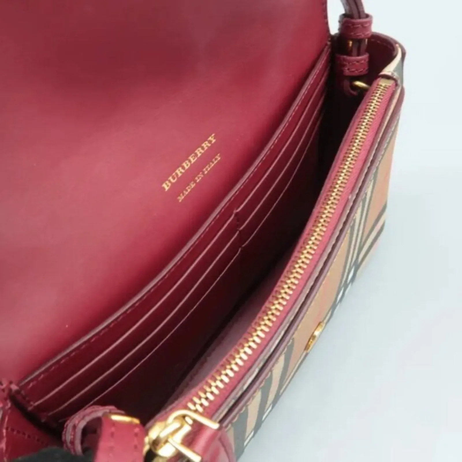 Burberry Hampshire Brown Canvas Shoulder Bag