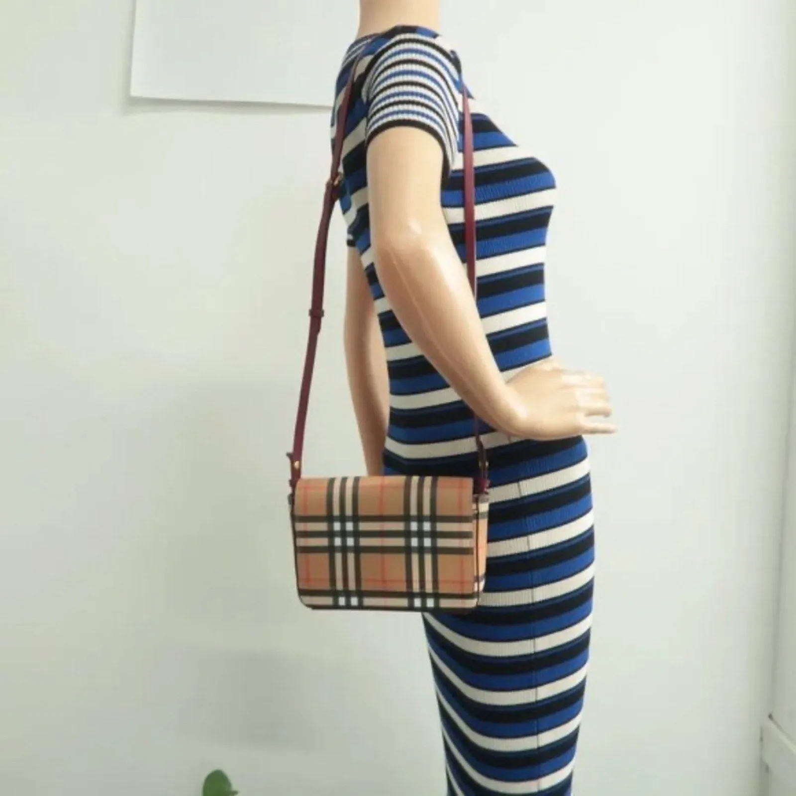 Burberry Hampshire Brown Canvas Shoulder Bag