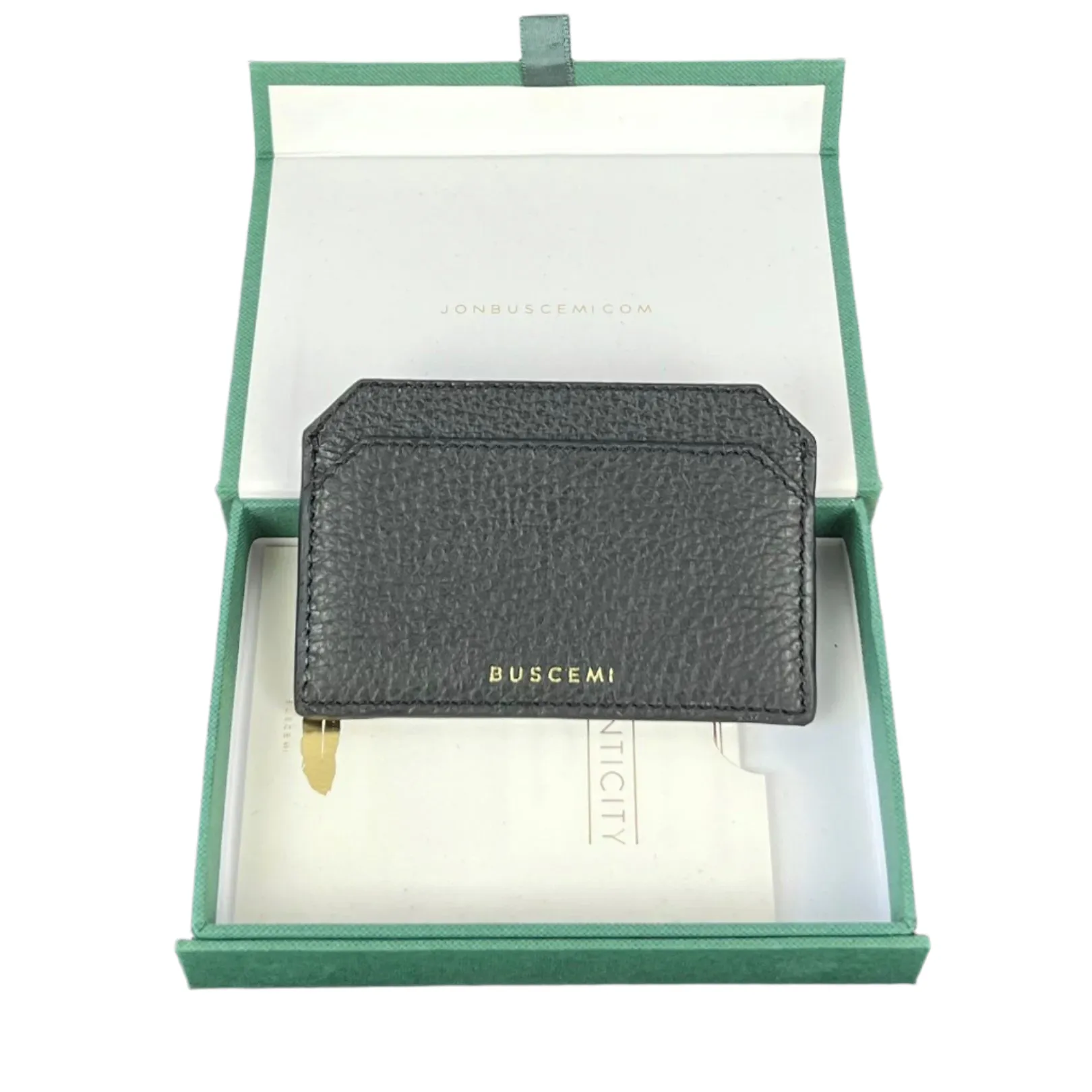 Buscemi Men's Black Leather Front Pocket Wallet