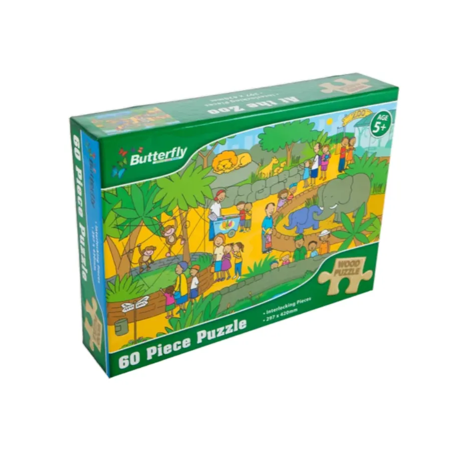 Butterfly Wooden Puzzle A4 60 Piece Assorted Designs