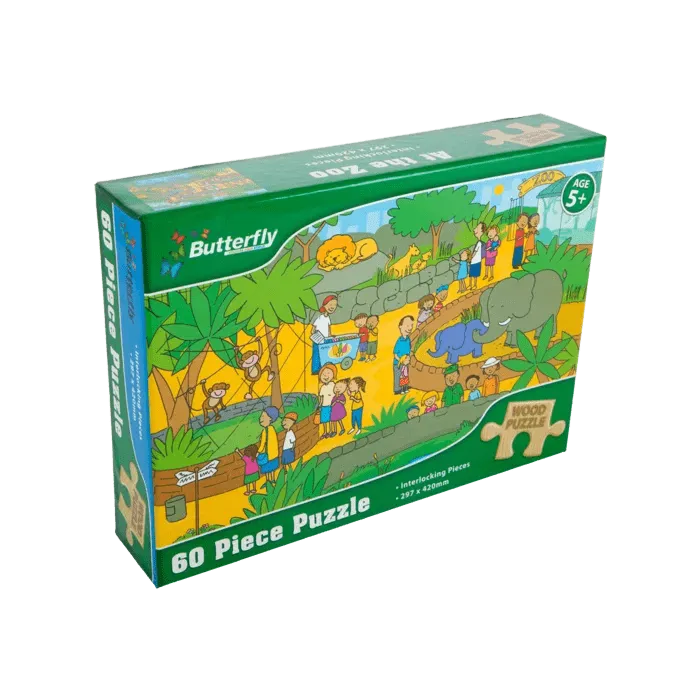Butterfly Wooden Puzzle A4 60 Piece Assorted Designs
