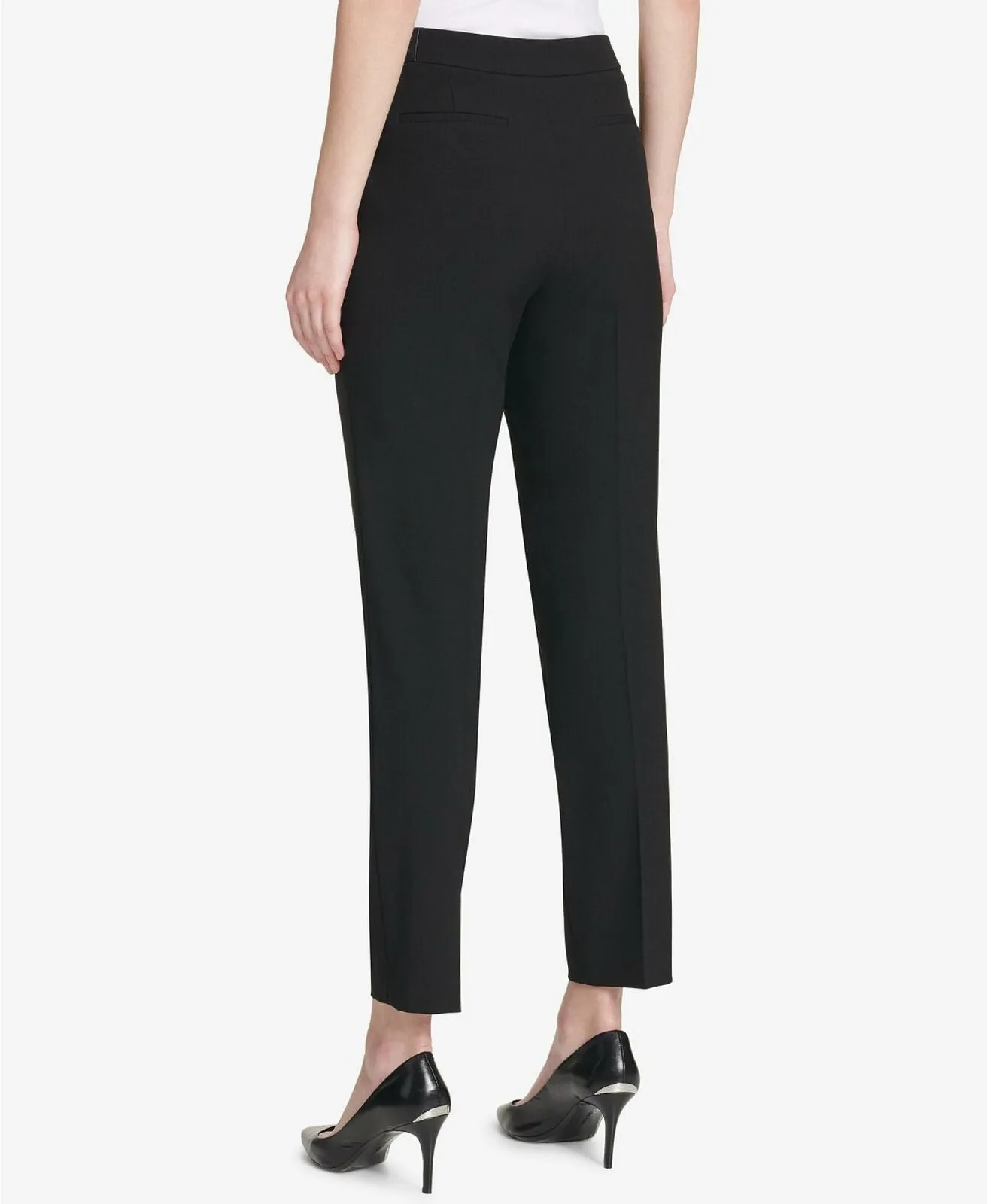 Calvin Klein Women's Faux Leather Trim Ponte Knit Pants