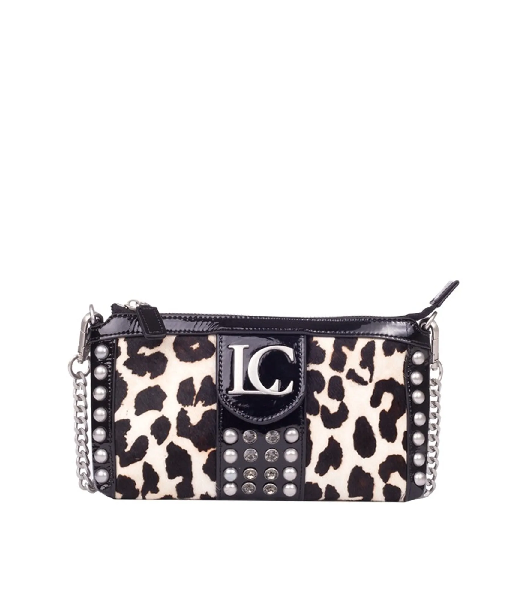 Candice Double Wallet Cav-Horse   Patent Lt Vernice - White Combi