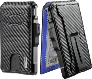 Carbon fibre Bifold Wallet for Men - with Money Clip
