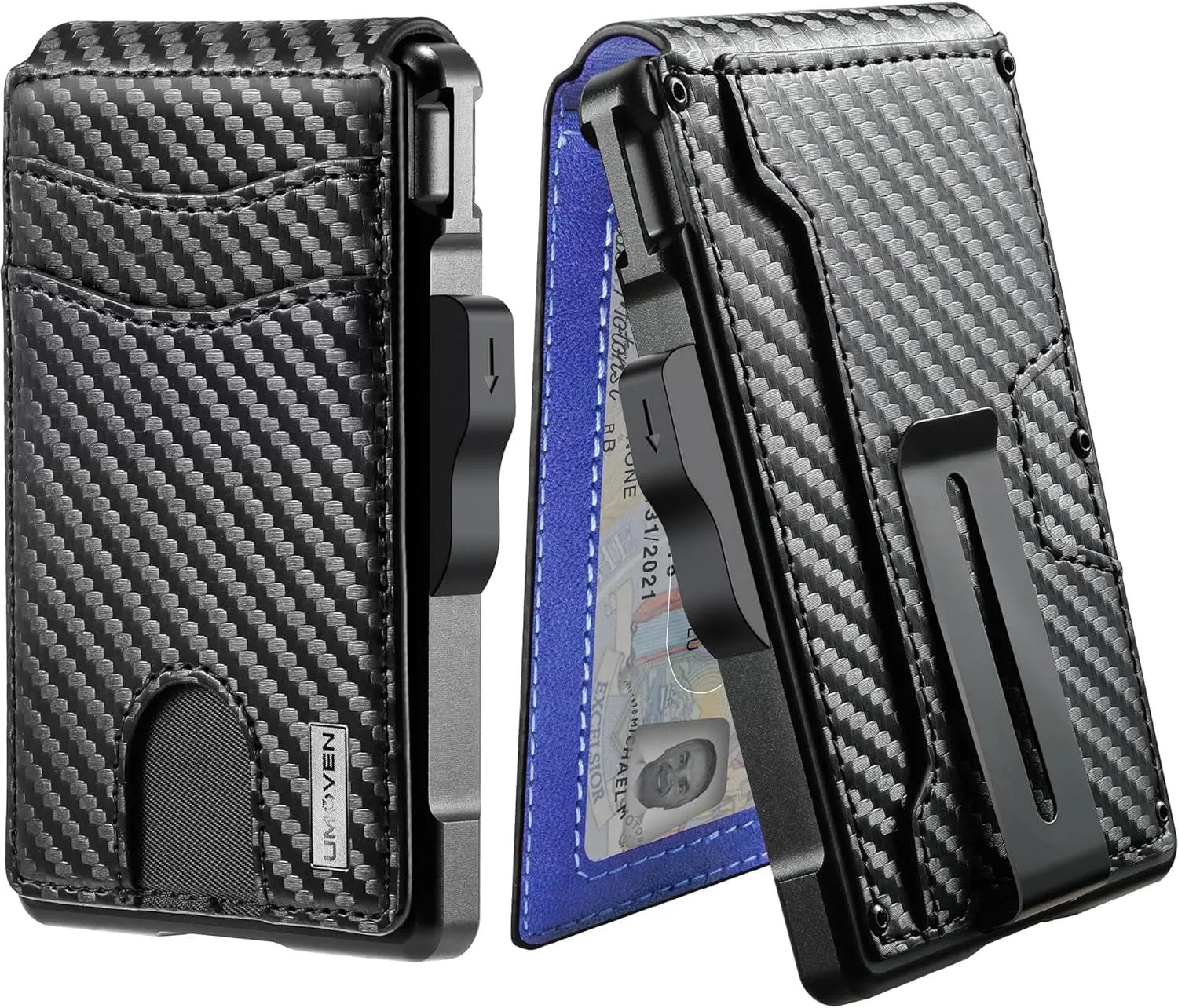 Carbon fibre Bifold Wallet for Men - with Money Clip