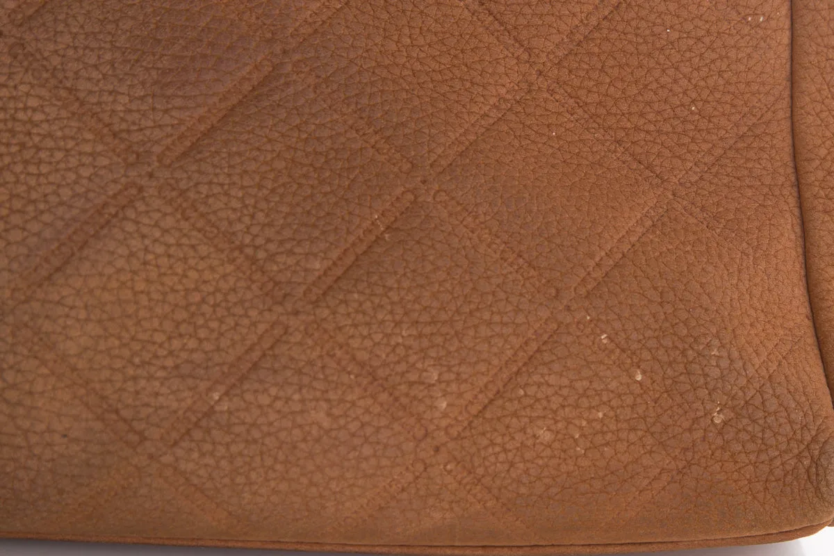 Carolina Herrera Camel Suede Quilted Shoulder Bag