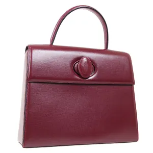 Cartier Must de Cartier Hand Tote Bag EQDG Purse Bordeaux Leather Spain 40344