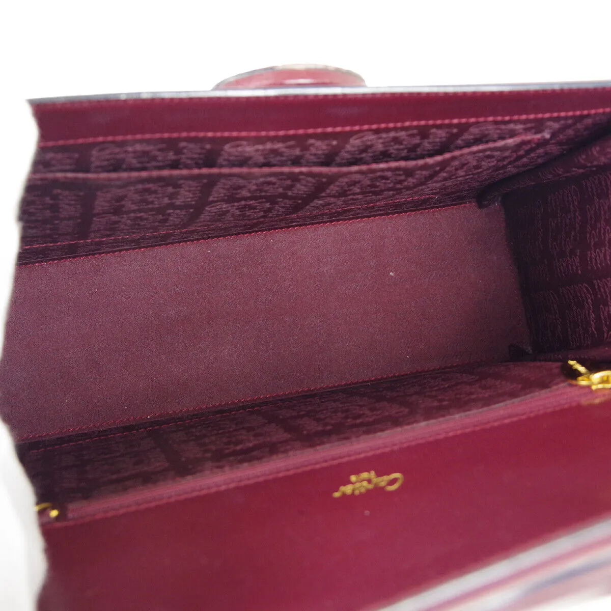 Cartier Must de Cartier Hand Tote Bag EQDG Purse Bordeaux Leather Spain 40344