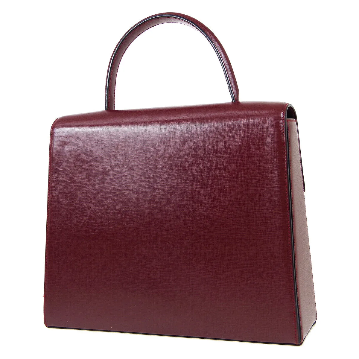 Cartier Must de Cartier Hand Tote Bag EQDG Purse Bordeaux Leather Spain 40344