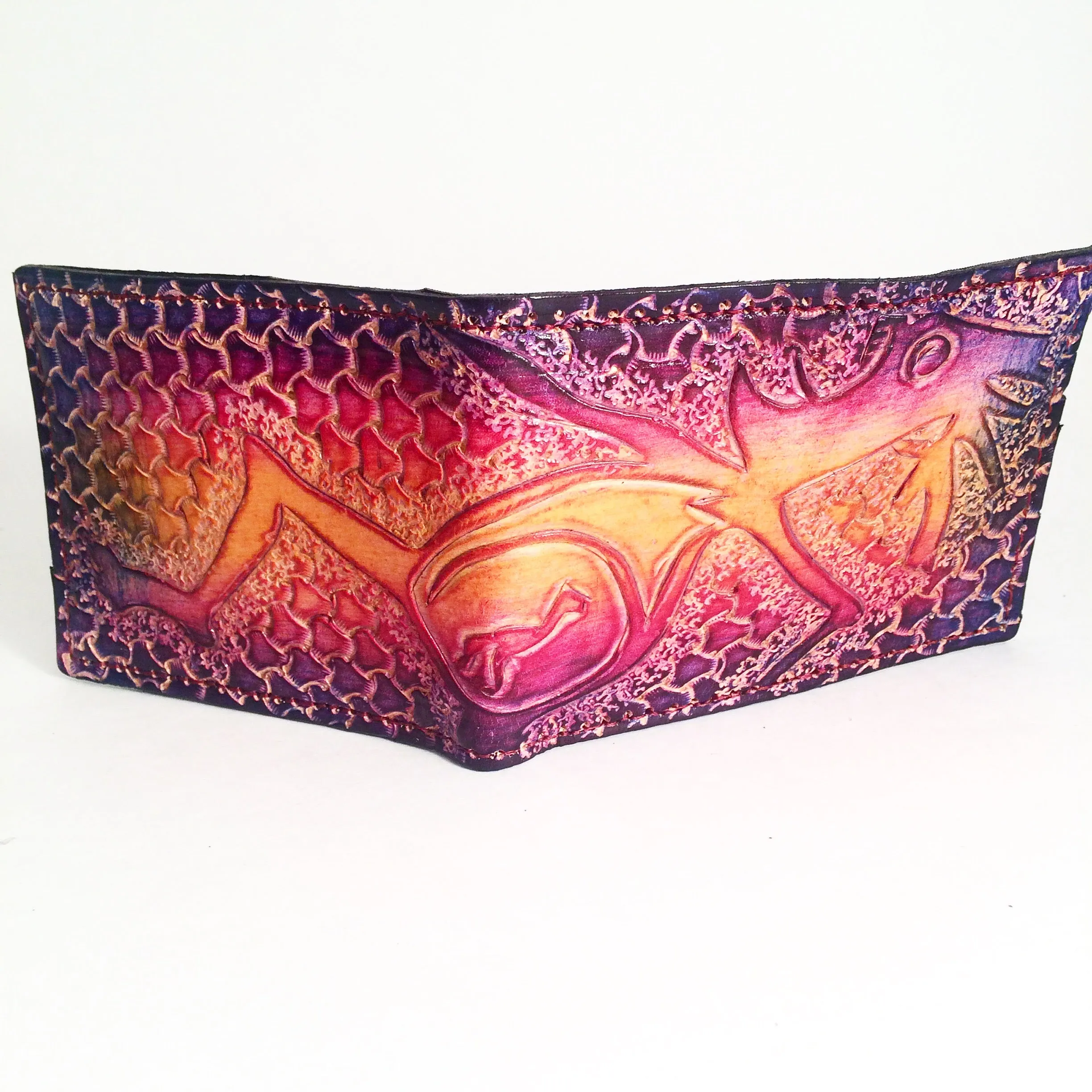 Carved Leather Bifold Wallet