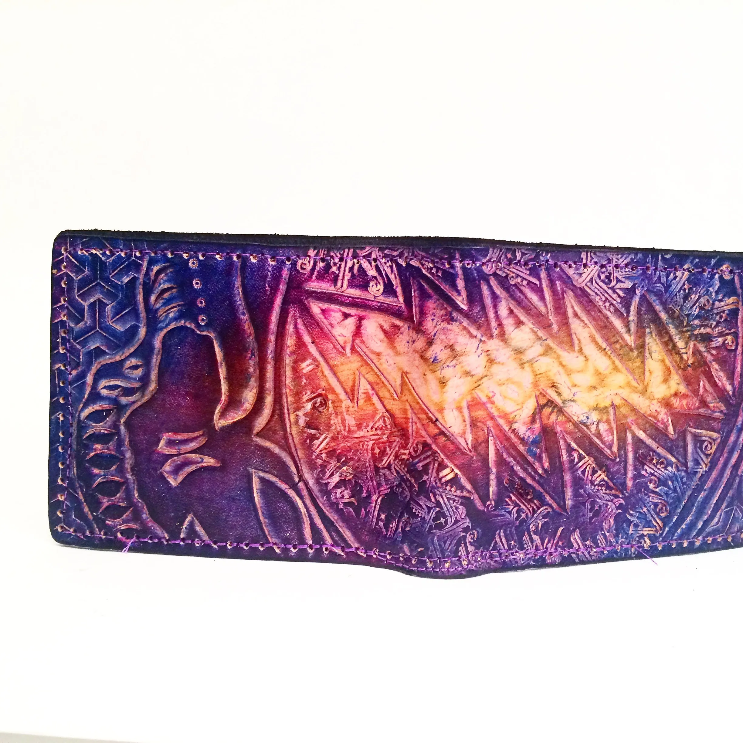 Carved Leather Bifold Wallet