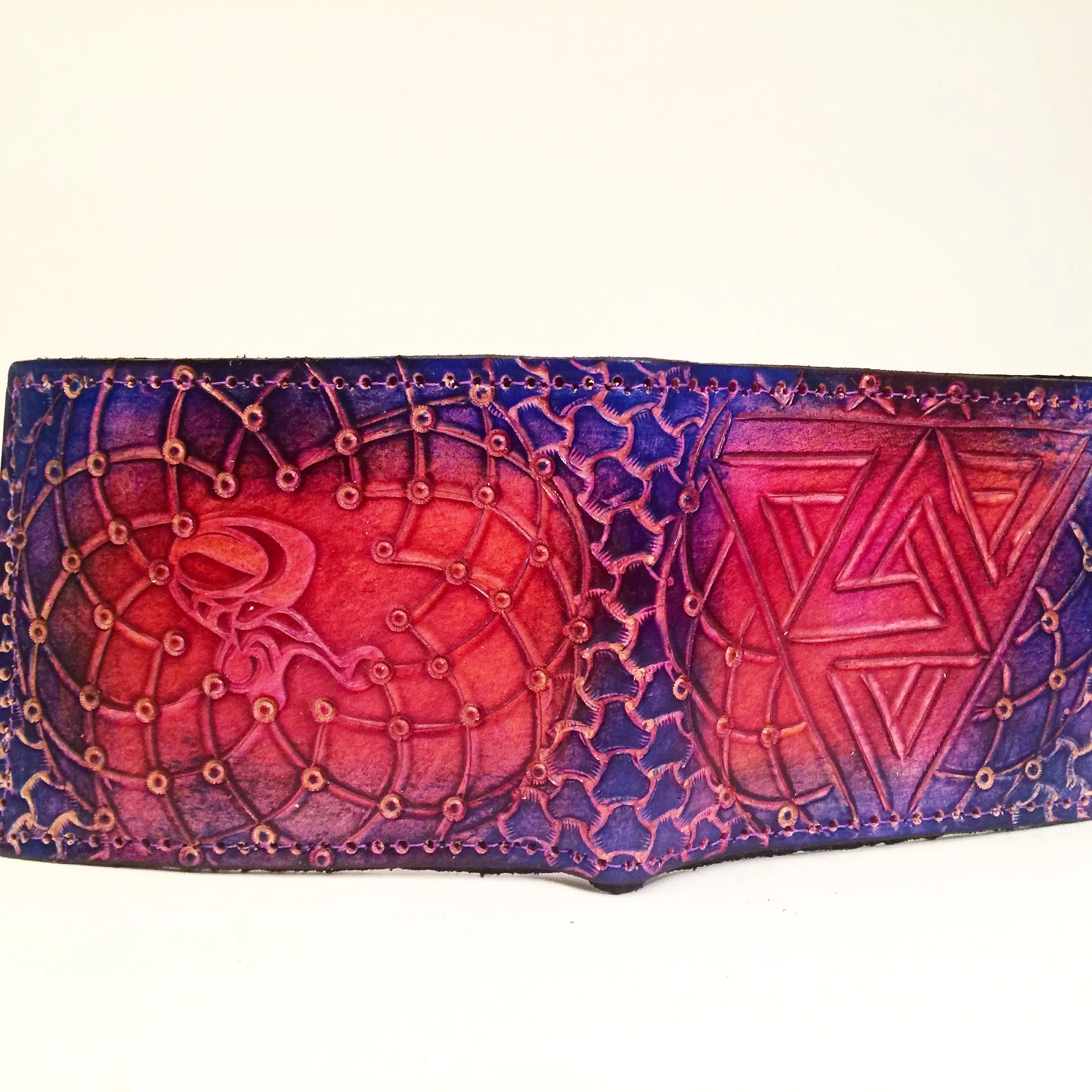 Carved Leather Bifold Wallet
