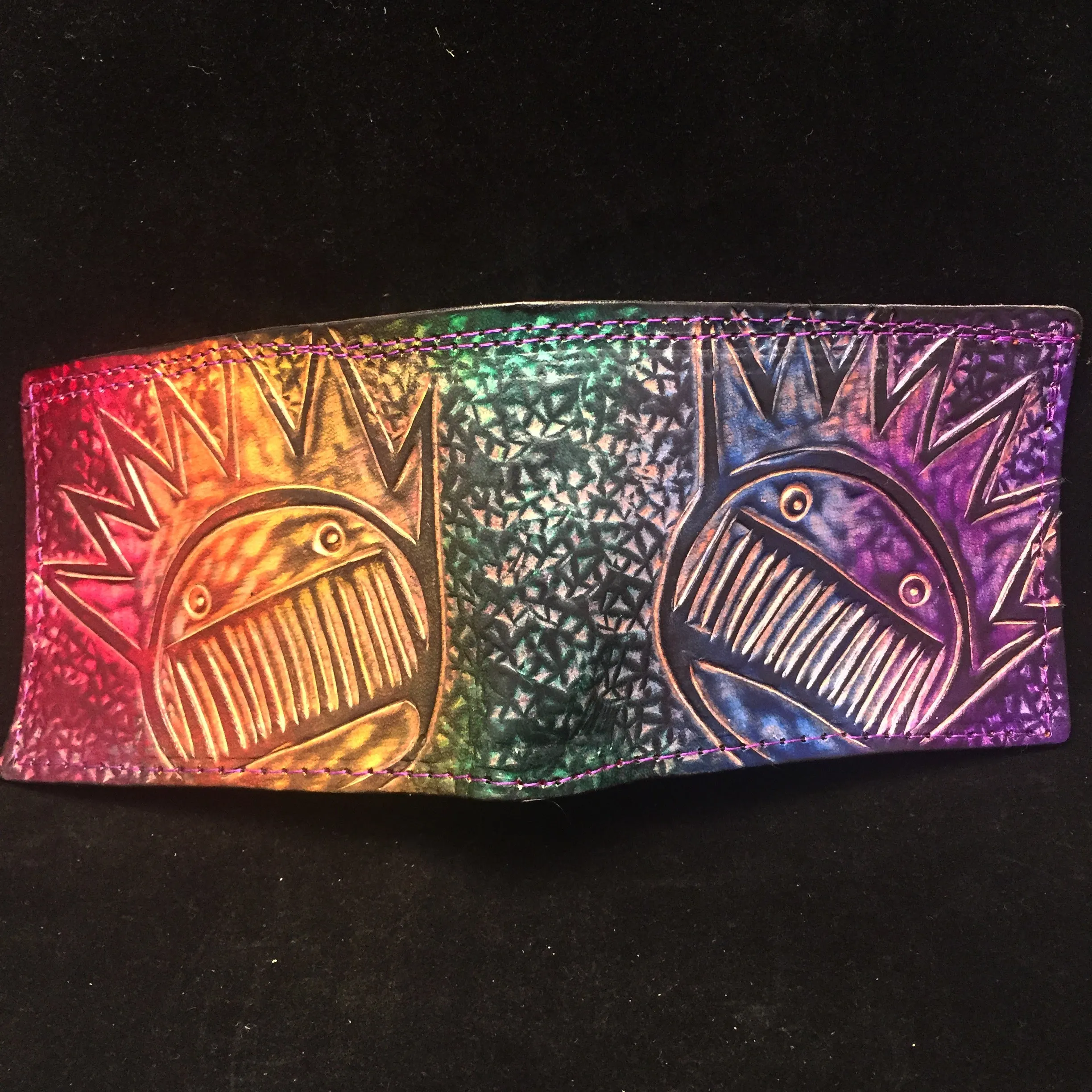 Carved Leather Bifold Wallet