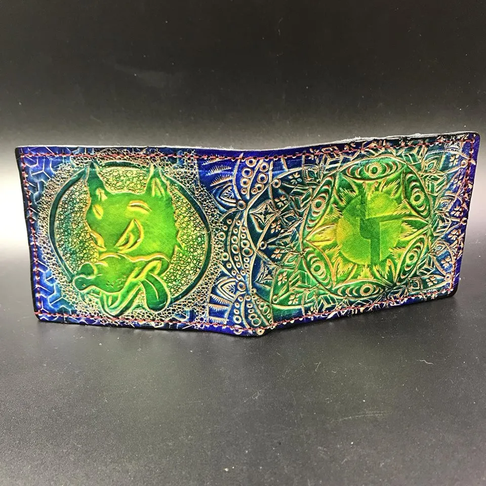 Carved Leather Bifold Wallet