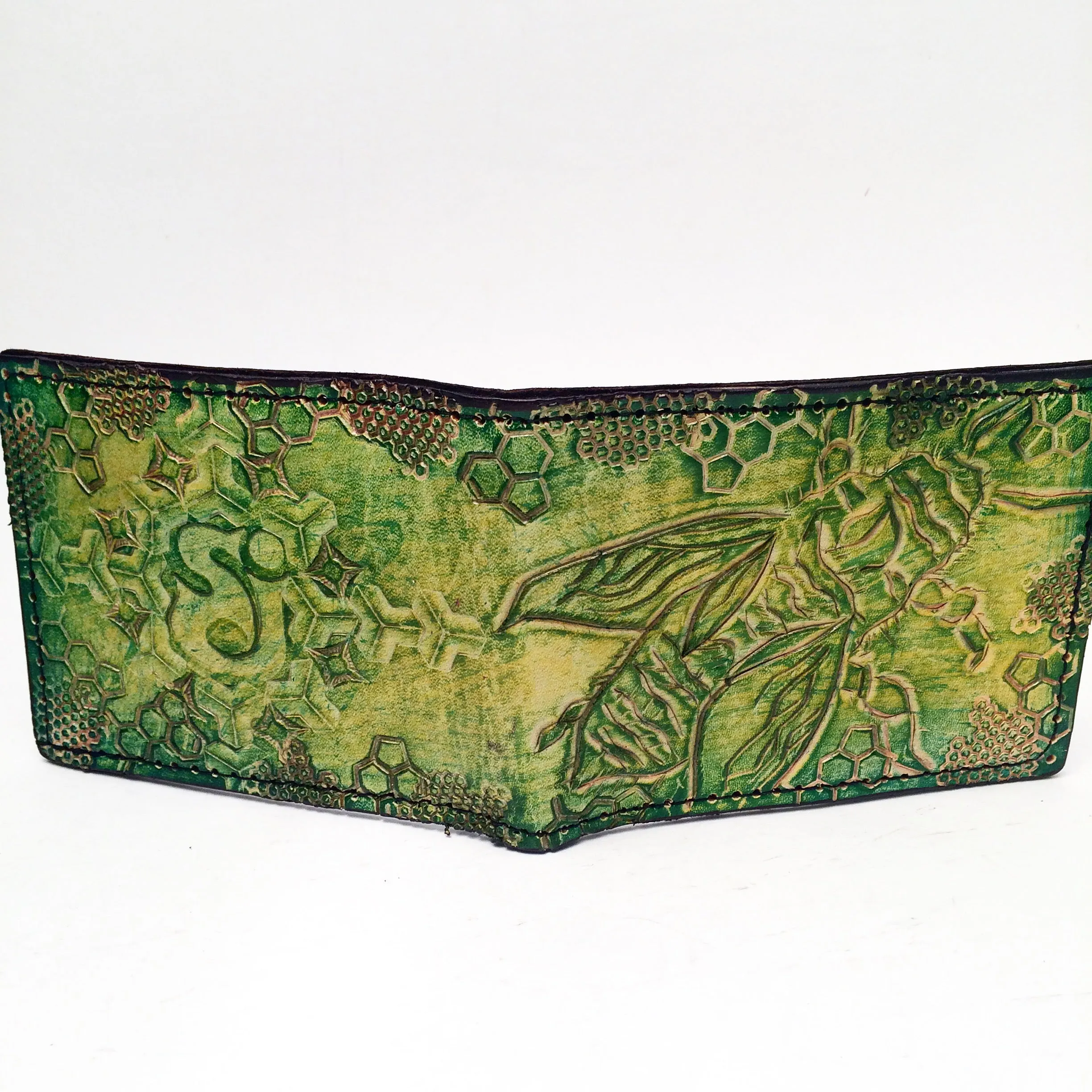 Carved Leather Bifold Wallet
