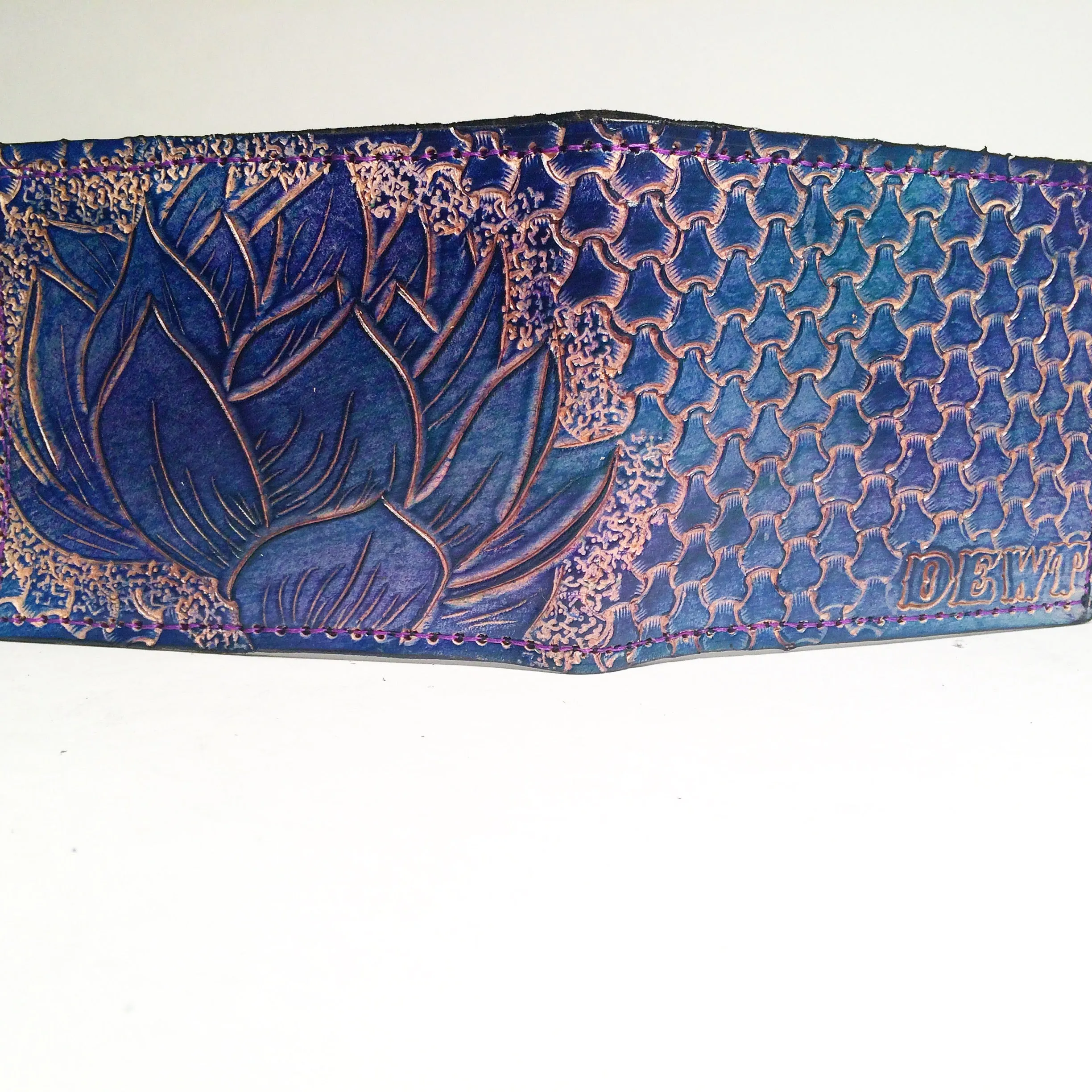 Carved Leather Bifold Wallet