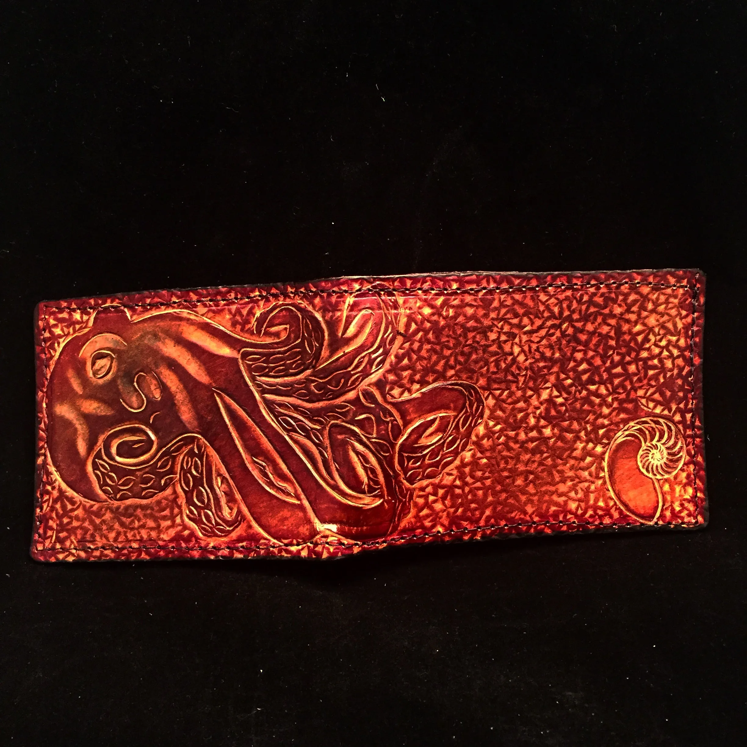 Carved Leather Bifold Wallet
