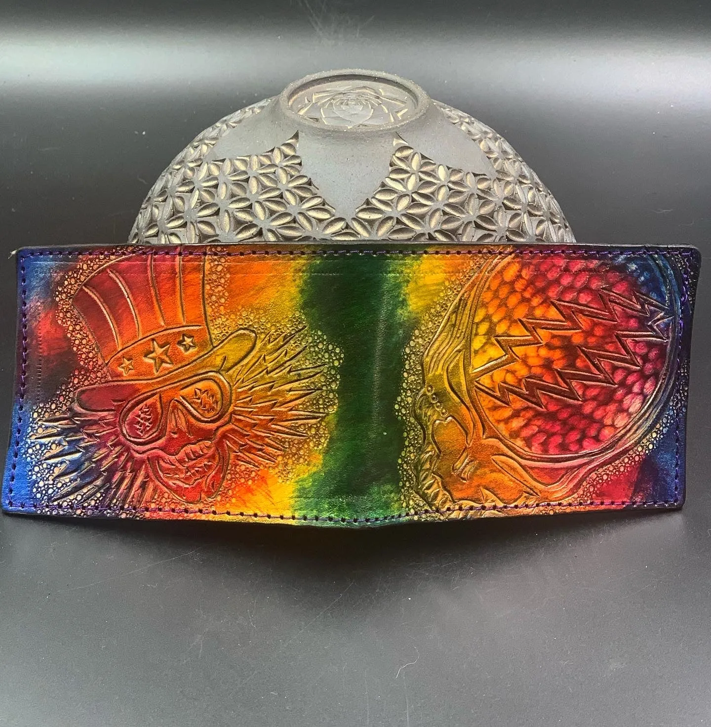Carved Leather Bifold Wallet