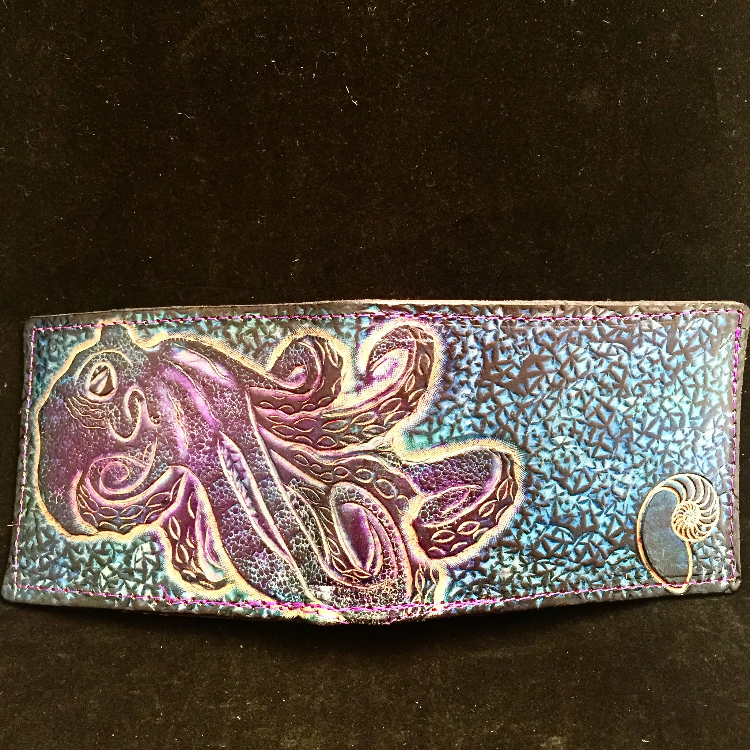 Carved Leather Bifold Wallet