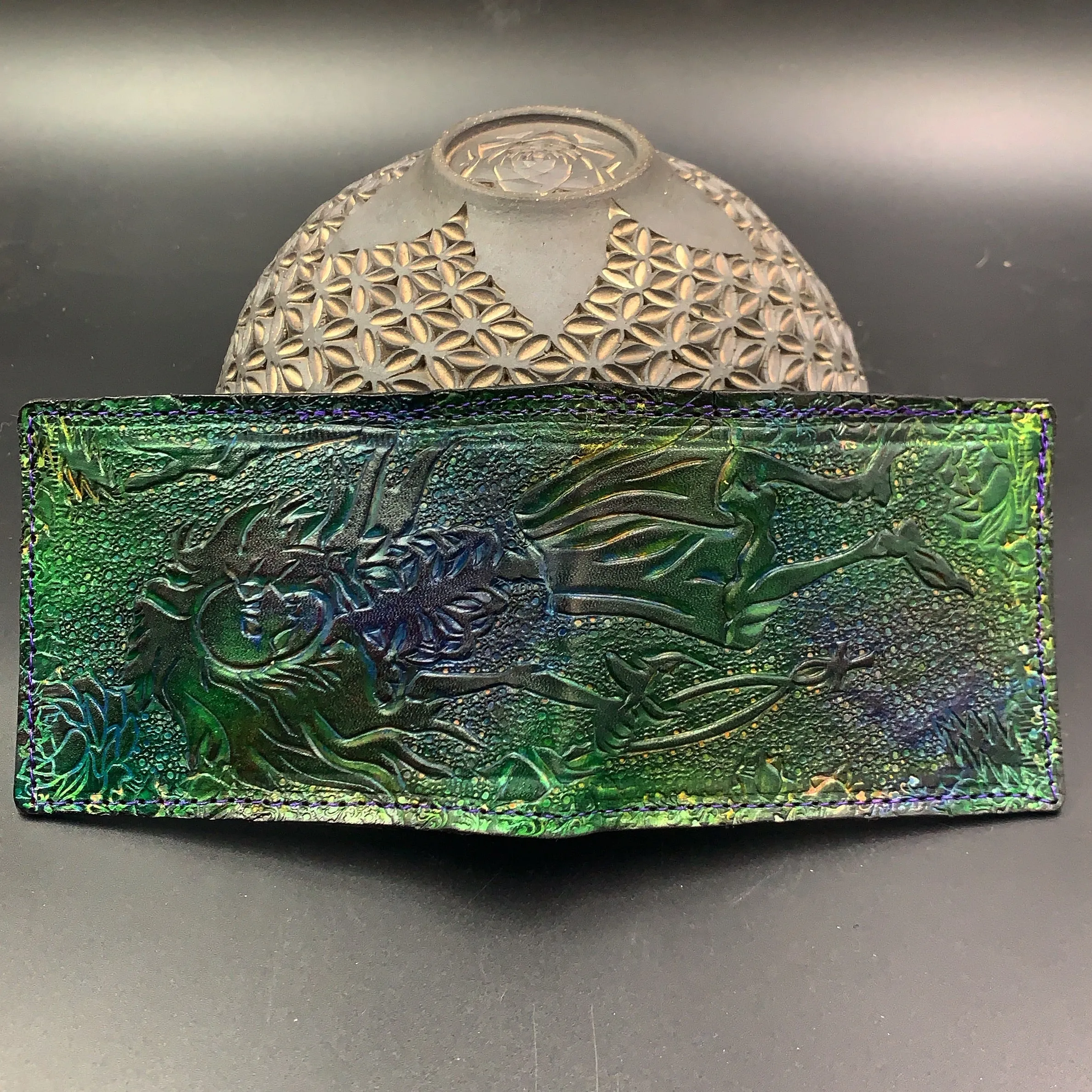 Carved Leather Bifold Wallet