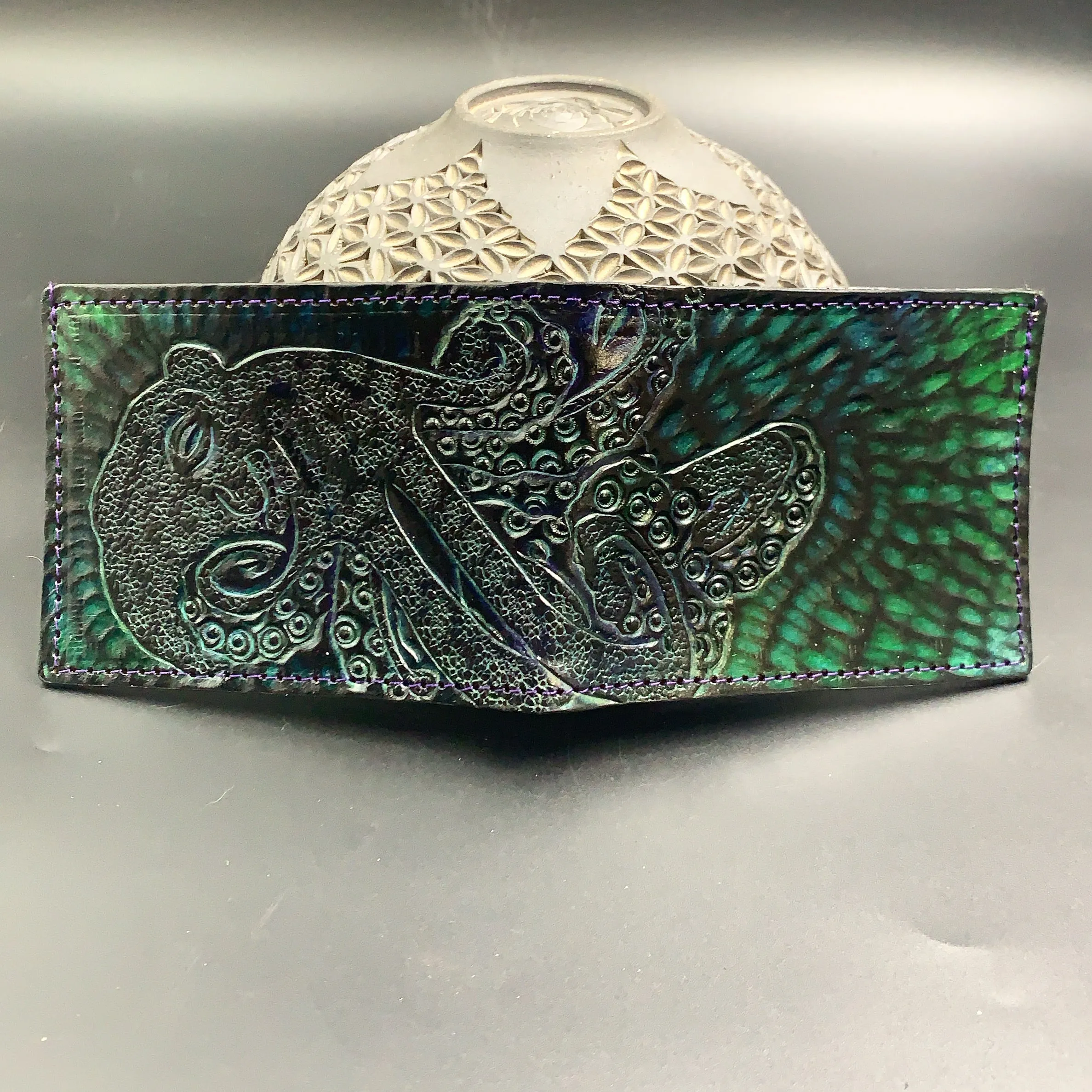 Carved Leather Bifold Wallet