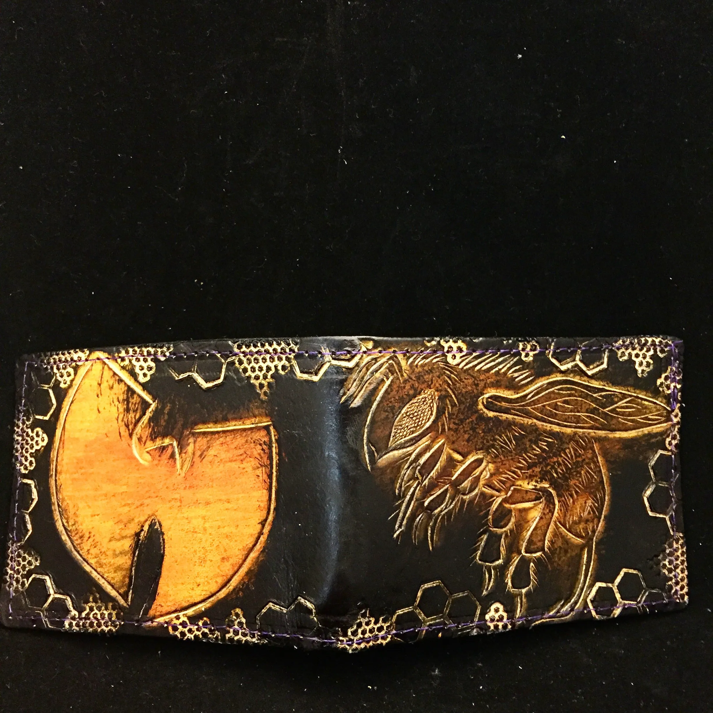 Carved Leather Bifold Wallet