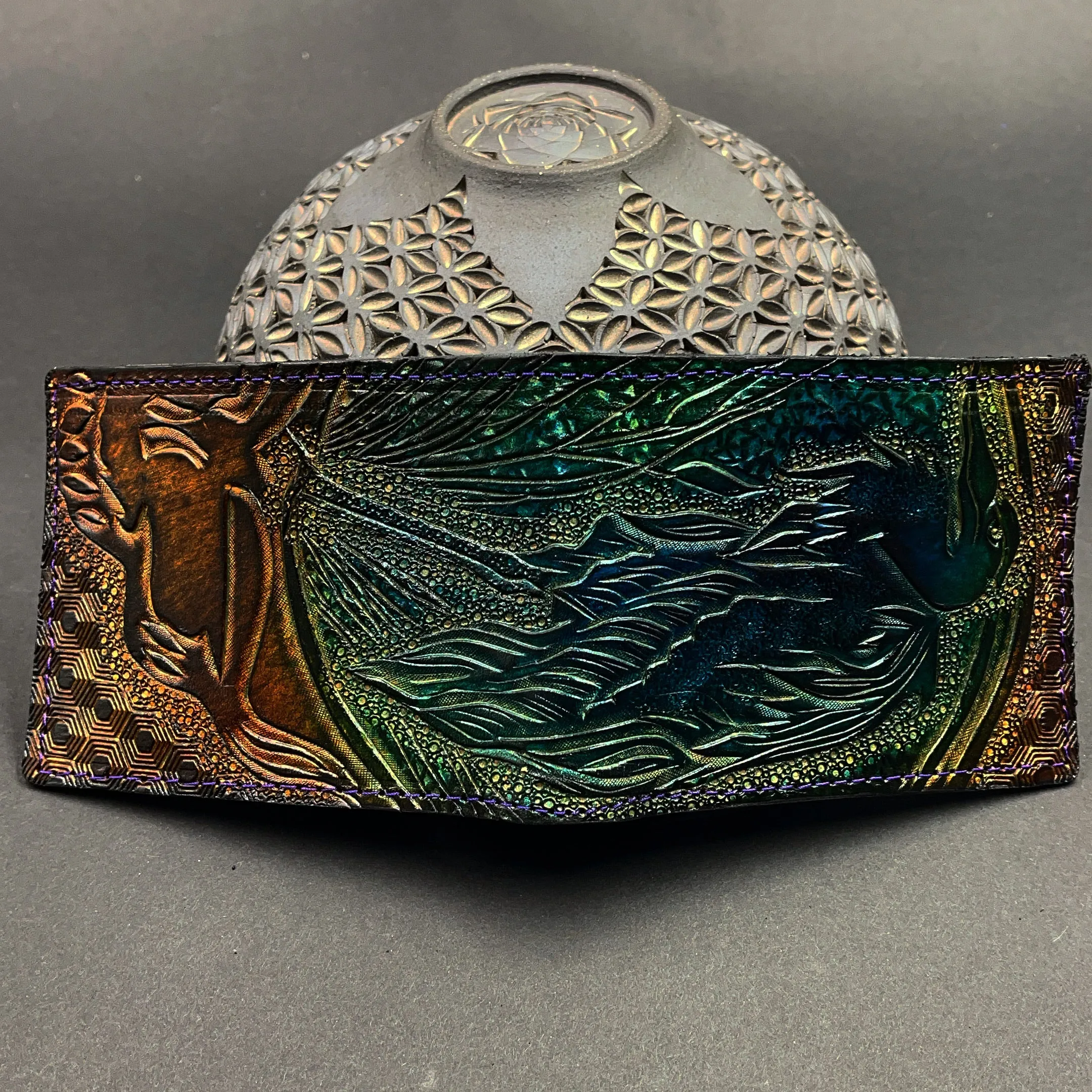 Carved Leather Bifold Wallet