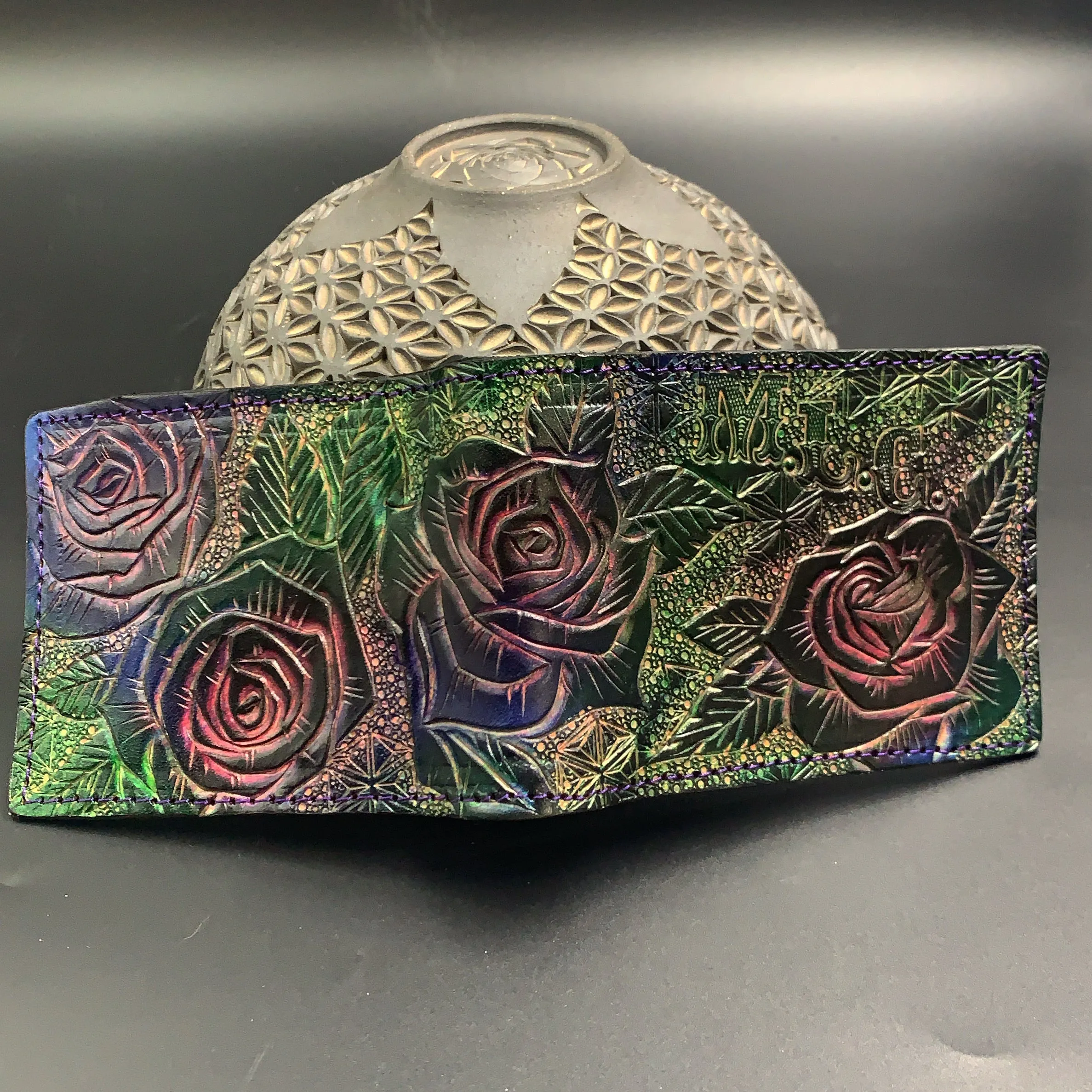 Carved Leather Bifold Wallet