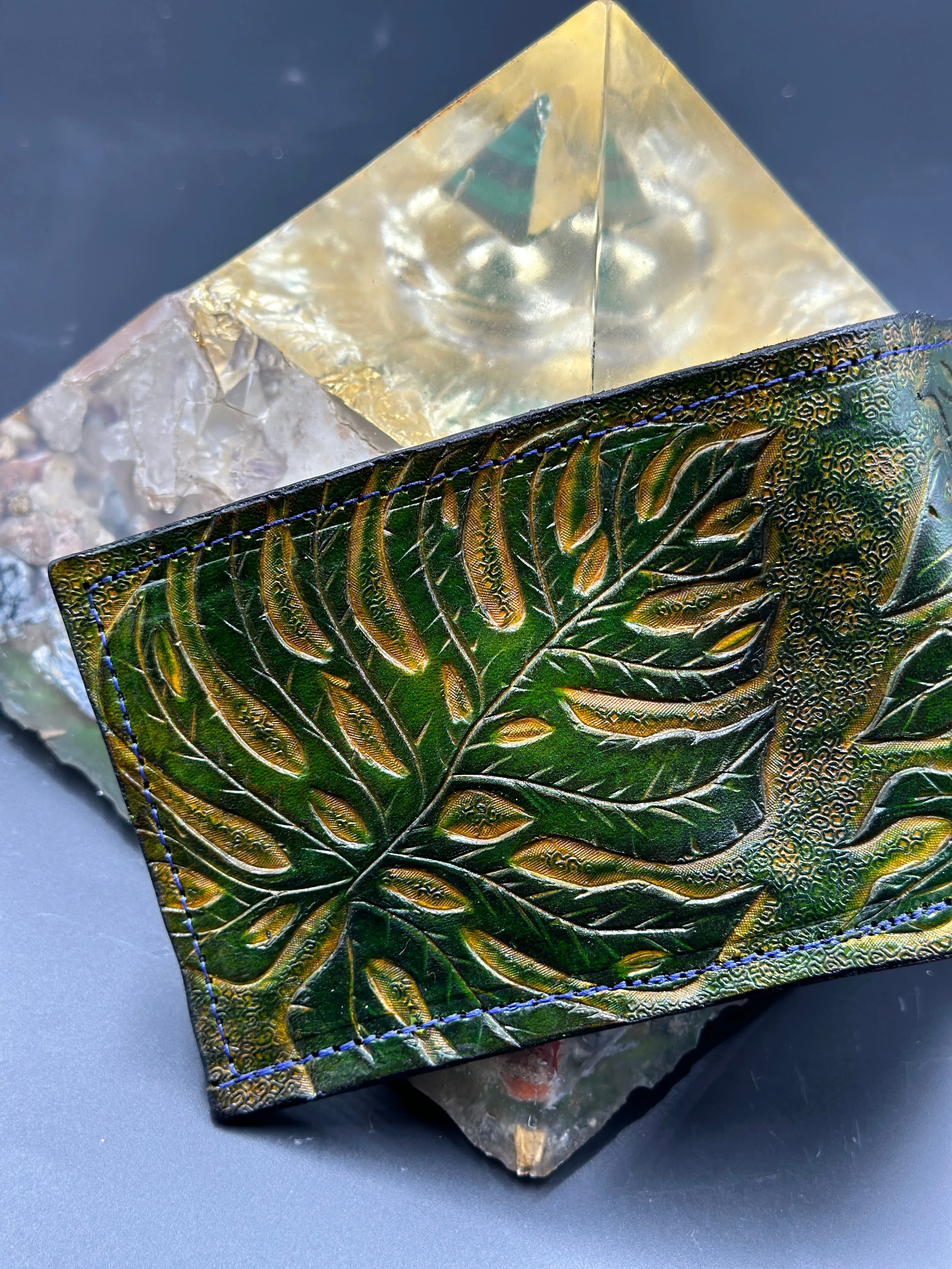 Carved Leather Bifold Wallet