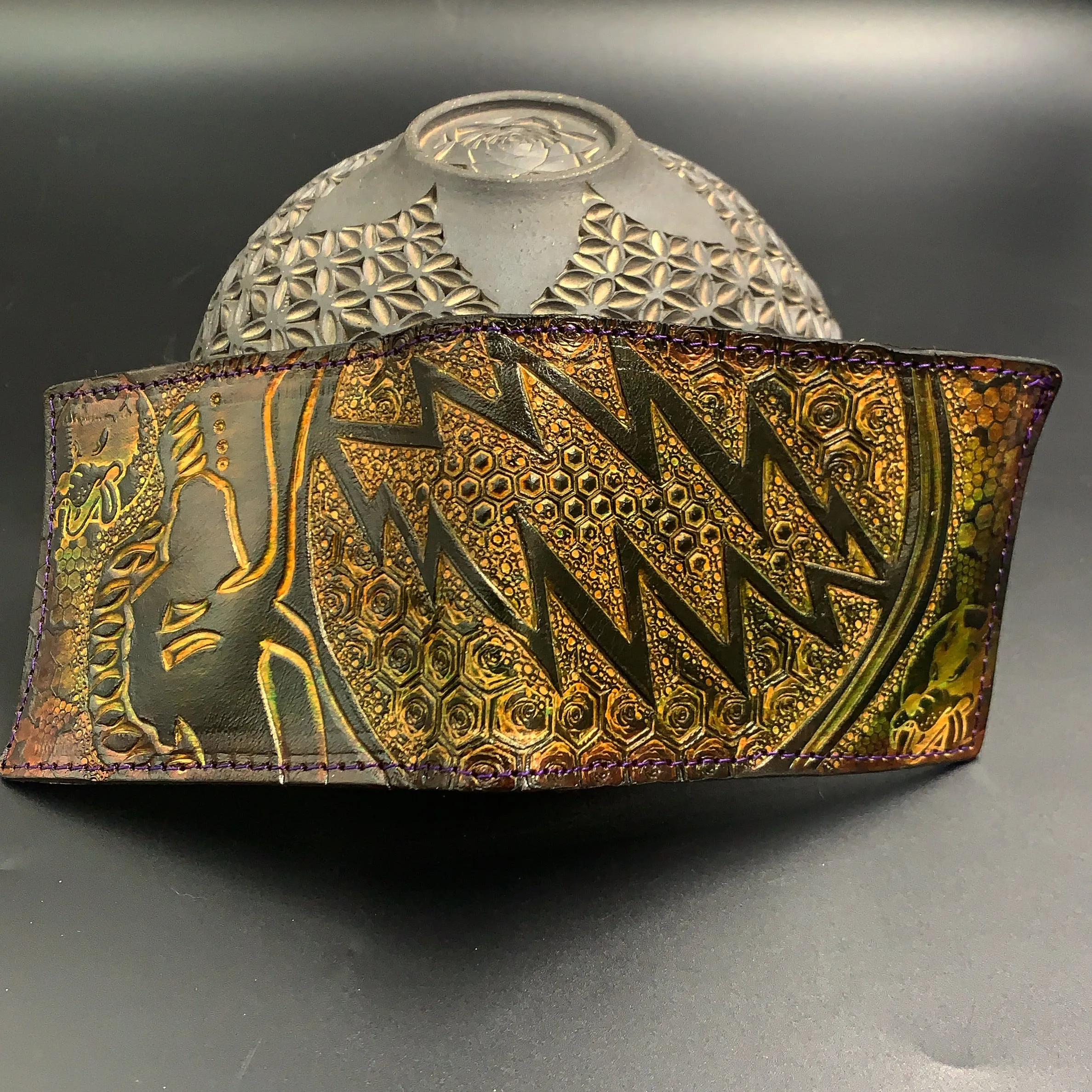 Carved Leather Bifold Wallet