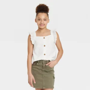 Cat & Jack Girls' Printed Sleeveless Woven Top
