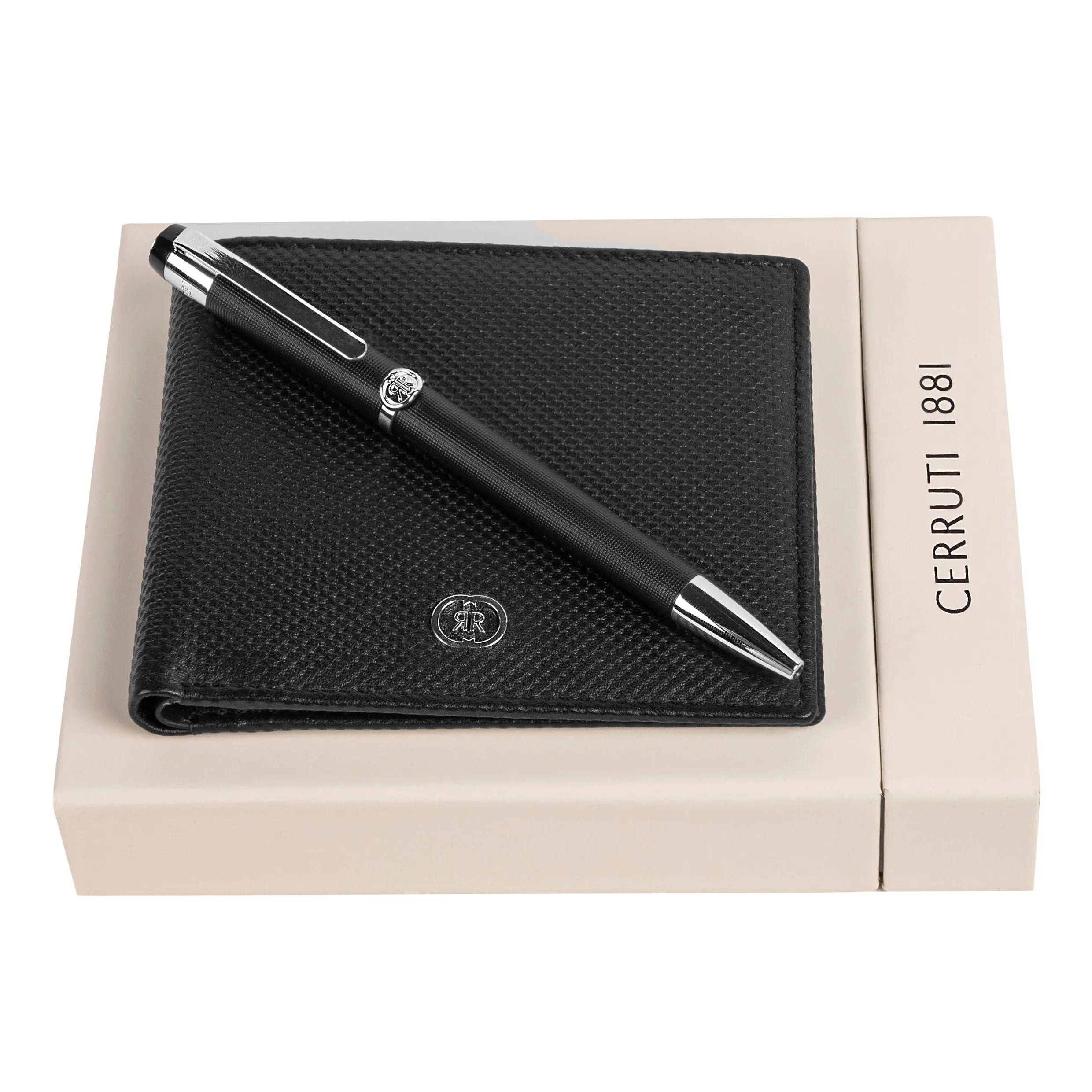 Cerruti 1881 NPBW329A-Set Regent Black (ballpoint pen & wallet)