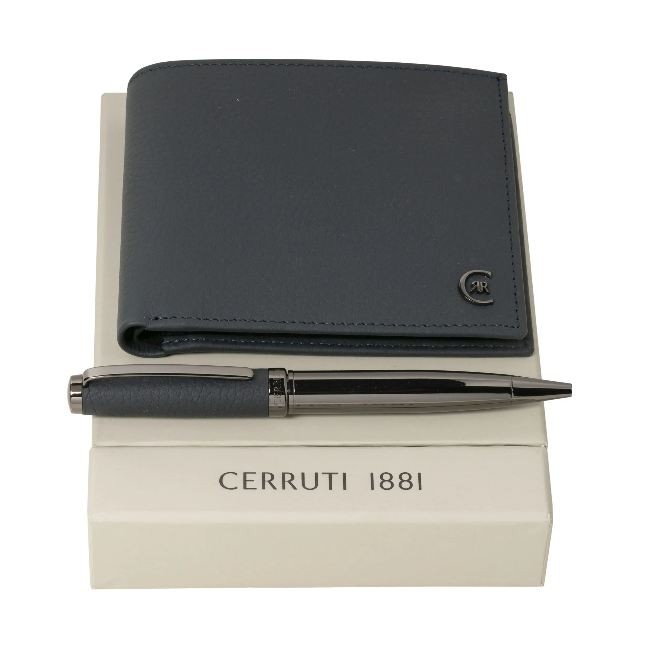 CERRUTI 1881 NPWB711N - Set Hamilton Dark Blue (ballpoint pen & wallet)