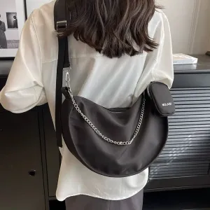 Chain Accent Sling Shoulder Bag