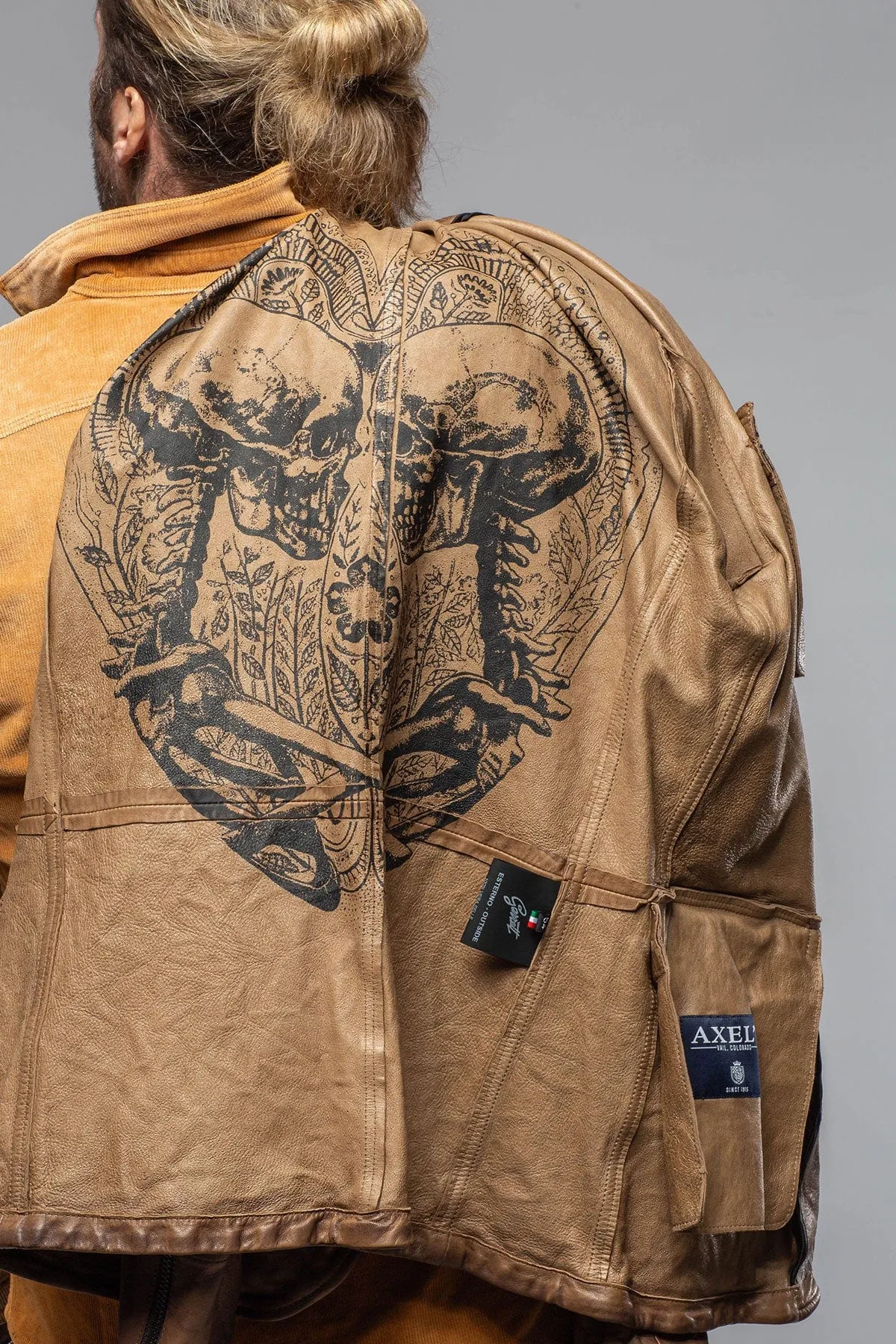 Chance Leather Blazer In Chocolate