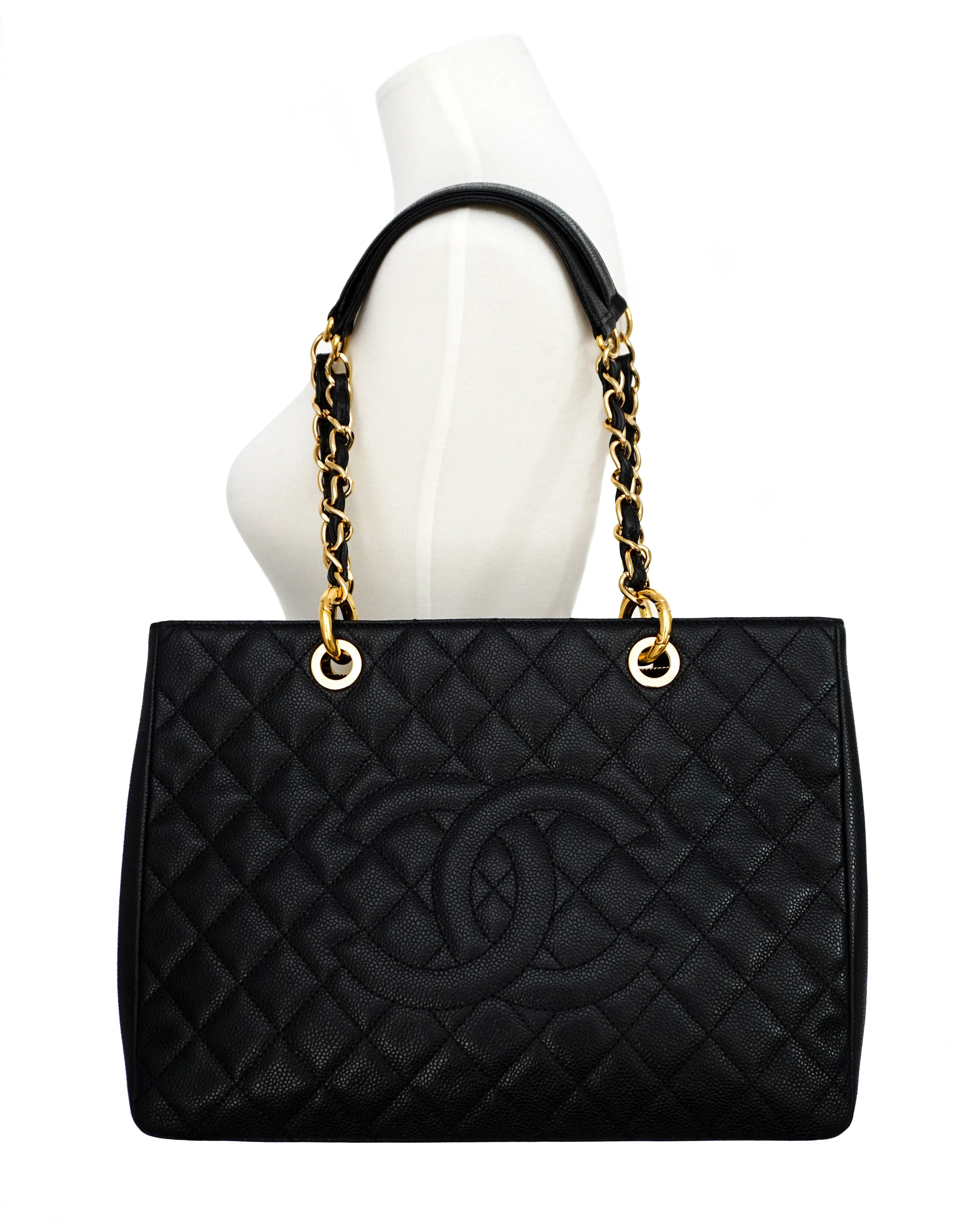Chanel Black Caviar Grand Shopping Tote GST Tote