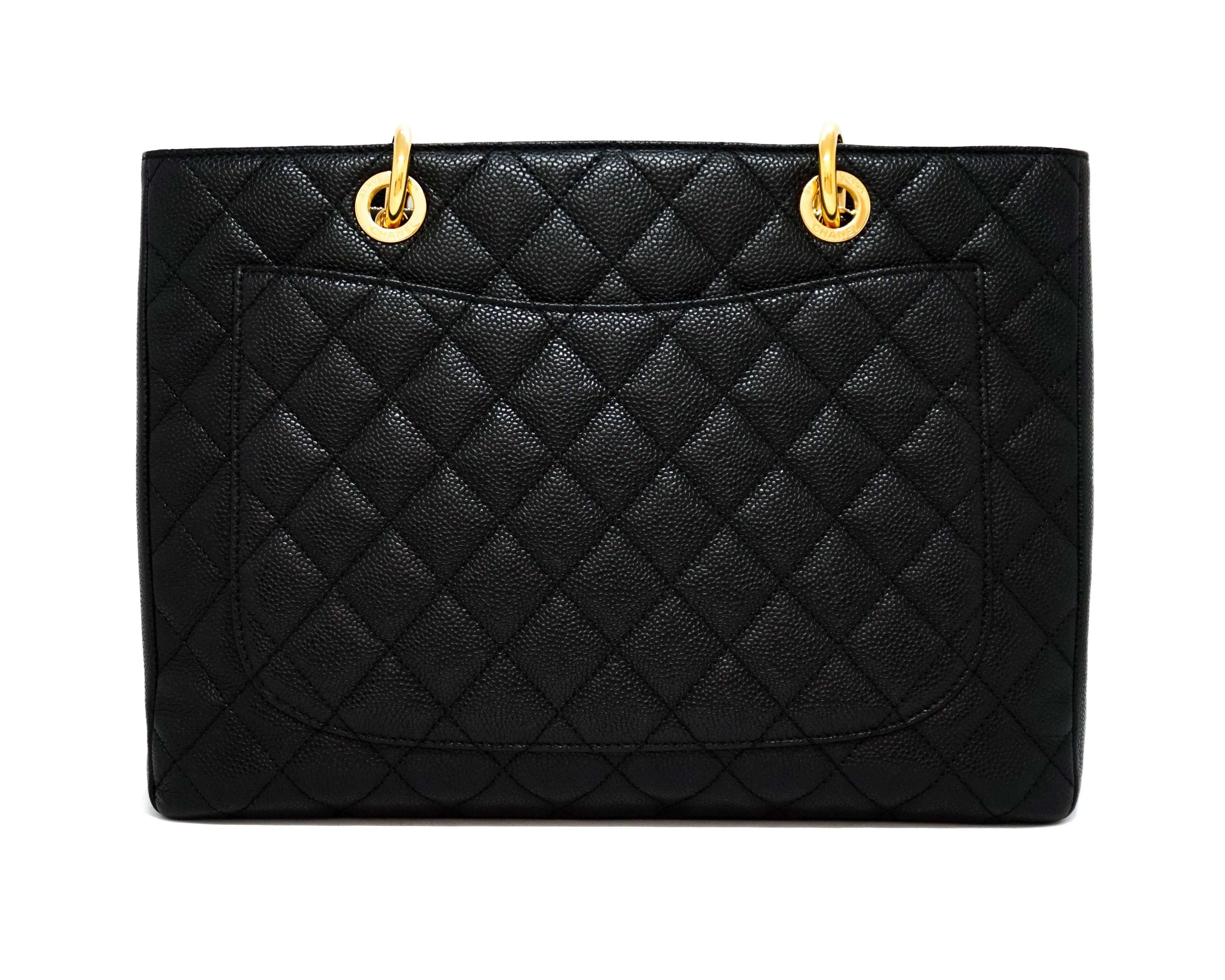 Chanel Black Caviar Grand Shopping Tote GST Tote