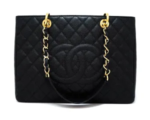 Chanel Black Caviar Grand Shopping Tote GST Tote