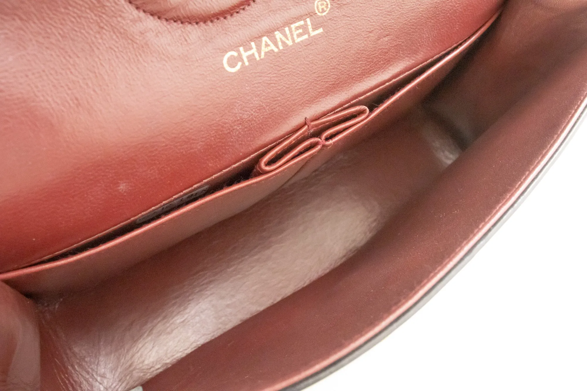 CHANEL Classic Double Flap 10" Chain Shoulder Bag Black Lambskin n53