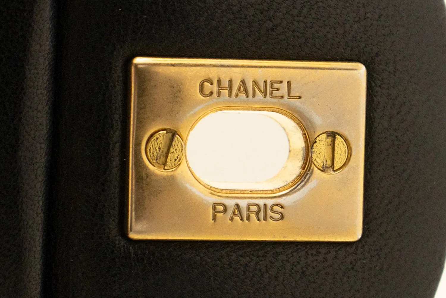 CHANEL Classic Double Flap 10" Chain Shoulder Bag Black Lambskin n53