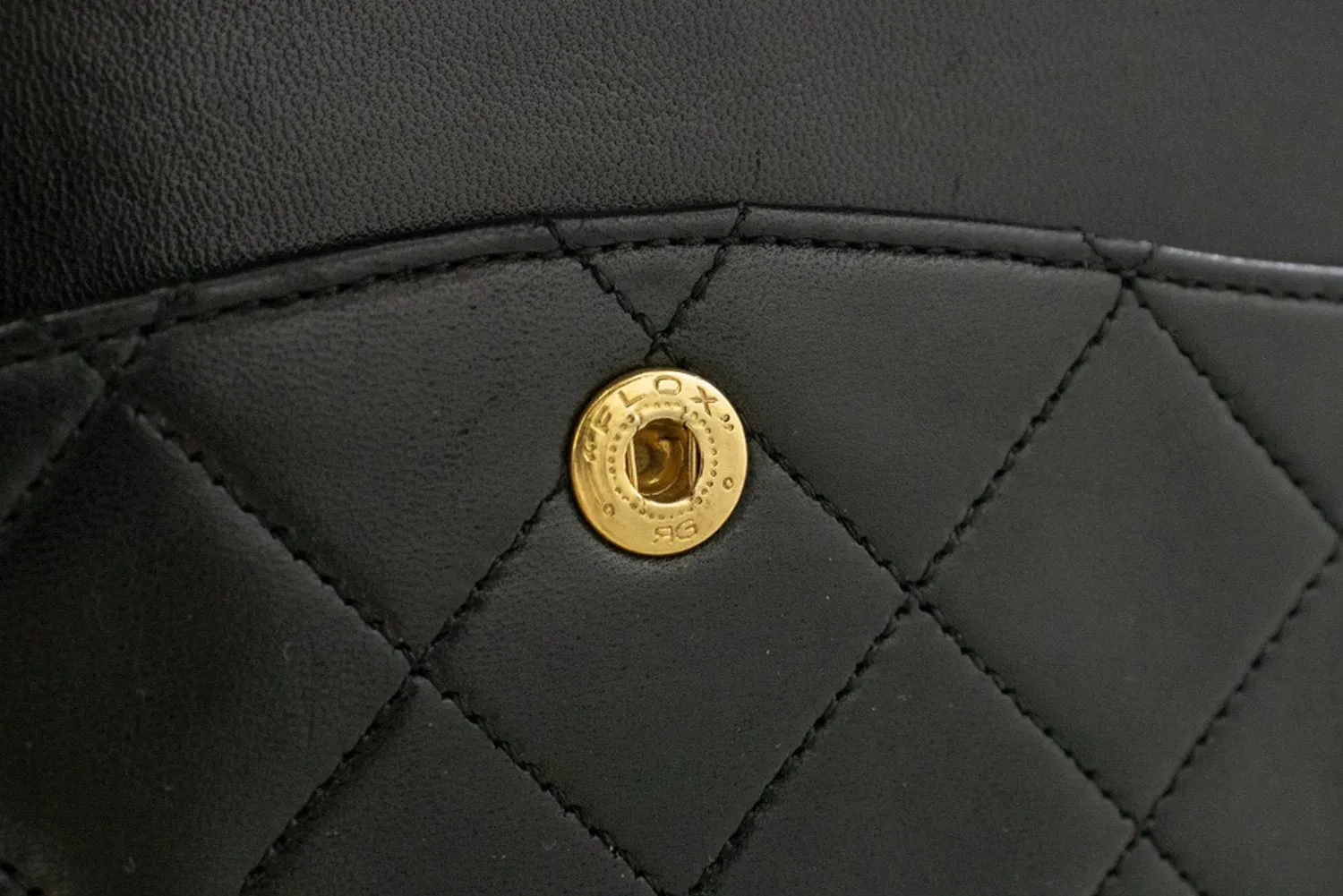 CHANEL Classic Double Flap 10" Chain Shoulder Bag Black Lambskin n53